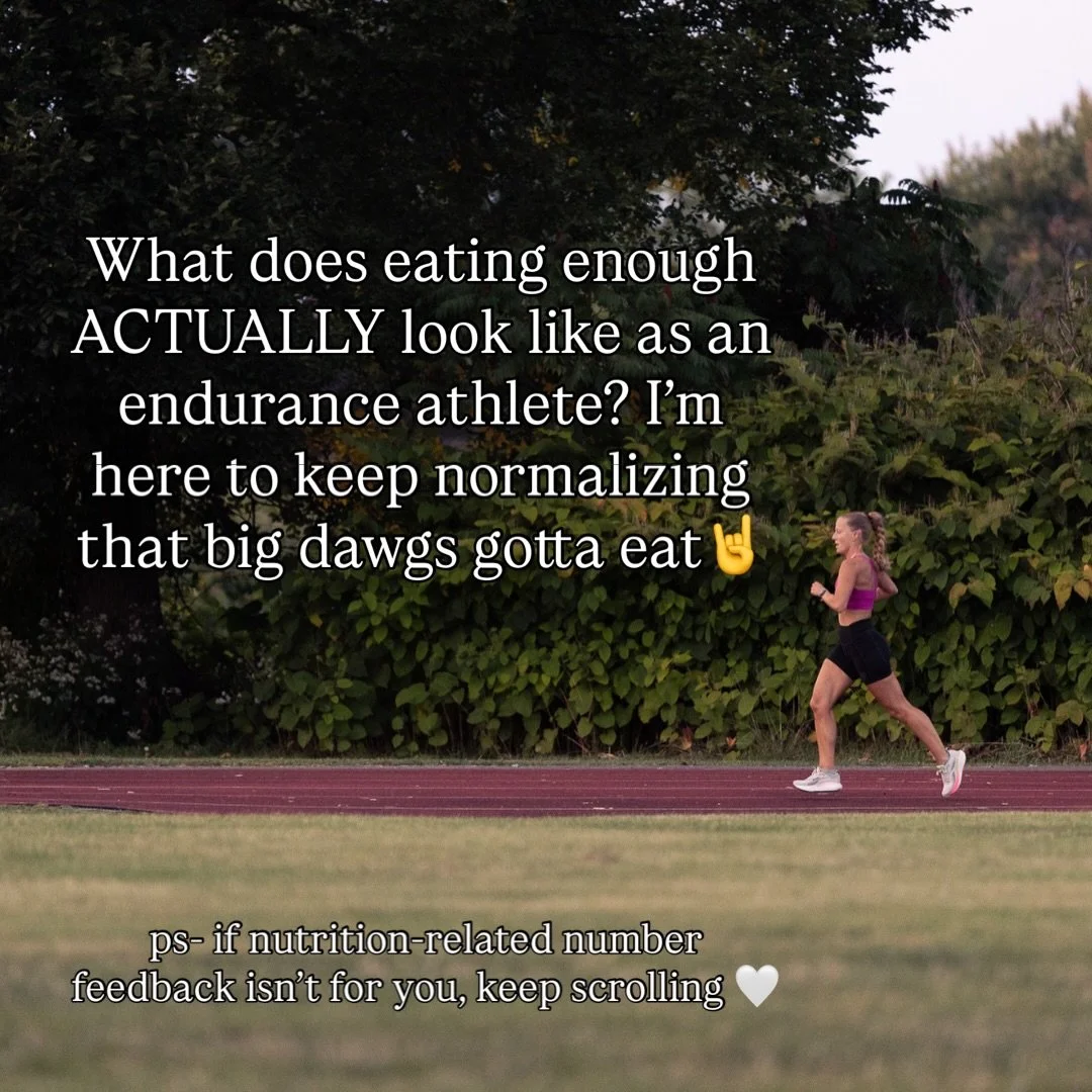 Big dawgs gotta eat😤most athletes I work with full on panic when they realize how much they should be eating (both overall and carbs specifically!) to support not just their training but also their body functioning at its best!

Numbers around nutri