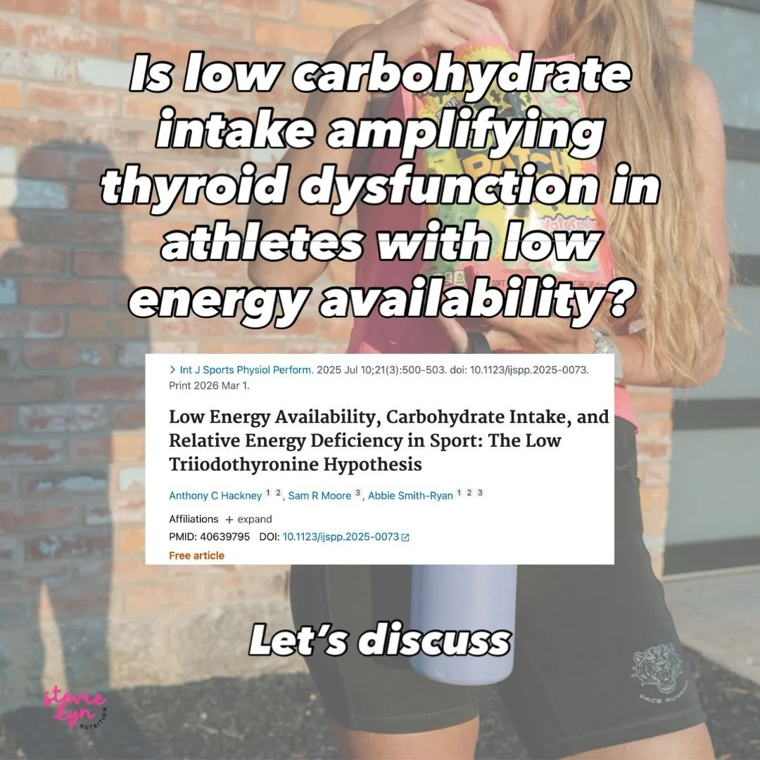 &ldquo;You need to eat more carbs&rdquo;&mdash; me and every other sports RD, forever and ever 🙂&zwj;&harr;️🥐

This recent paper takes a closer look 👀 at one of the many reasons or the WHY behind that seemingly simple recommendation 🥯 

It sugges