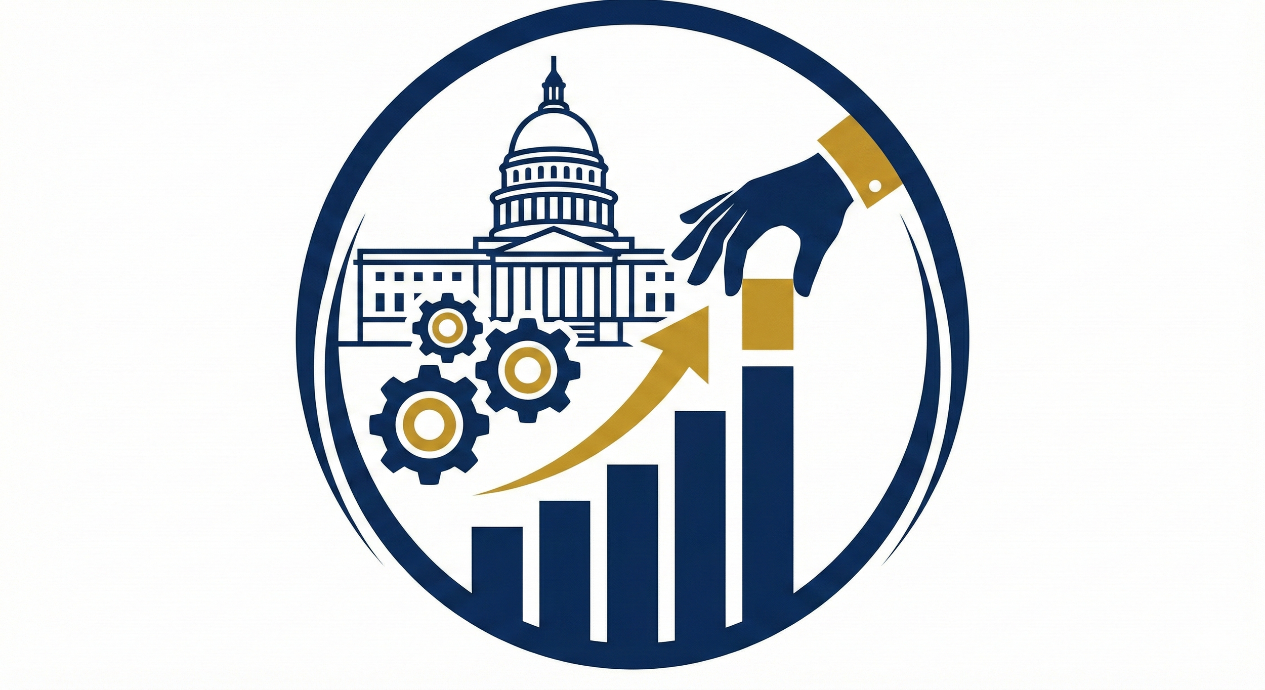 Icon depicting business operations and scaling, symbolizing revenue growth, AI automation, and government relations for small businesses and nonprofits.
