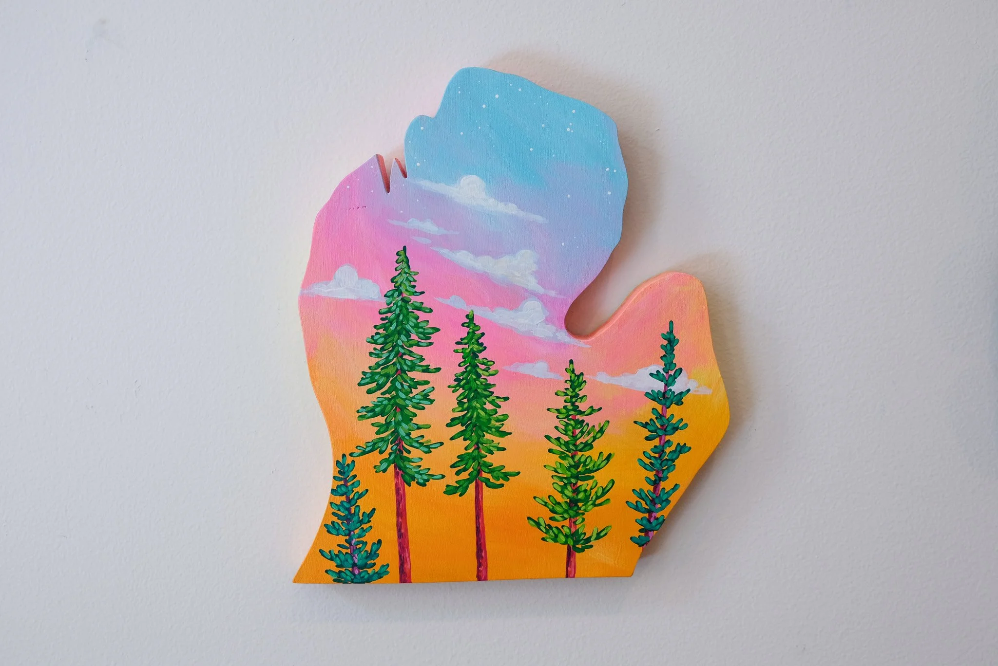 Northern Michigan Pine Tree Sunset Painting