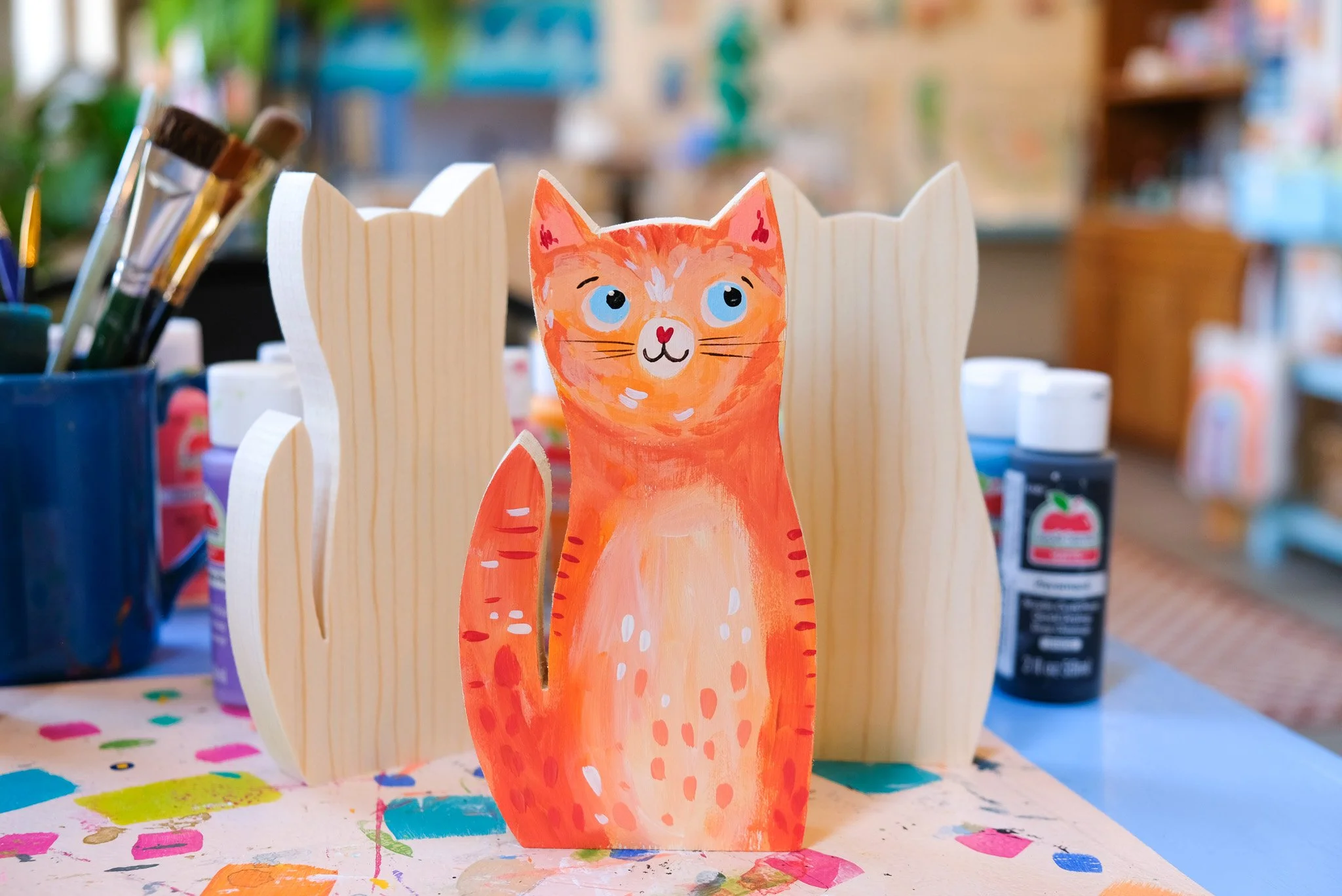 Sleepy Kitty Wood Cut Out