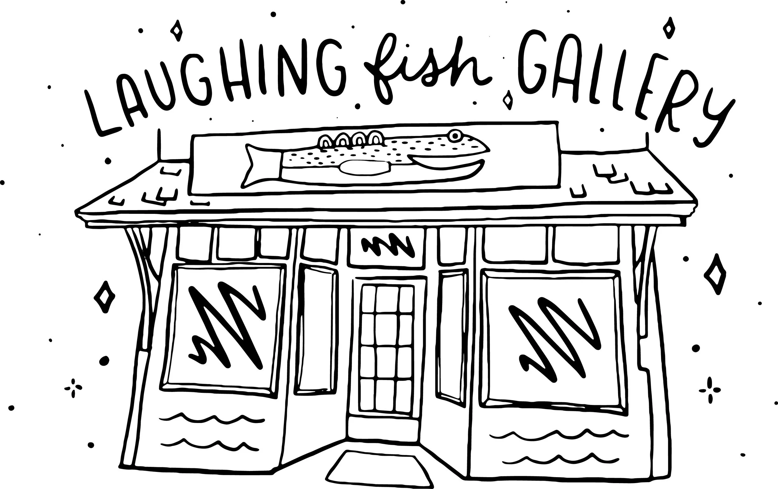 Laughing Fish Art Gallery drawing by Kirstie Drews