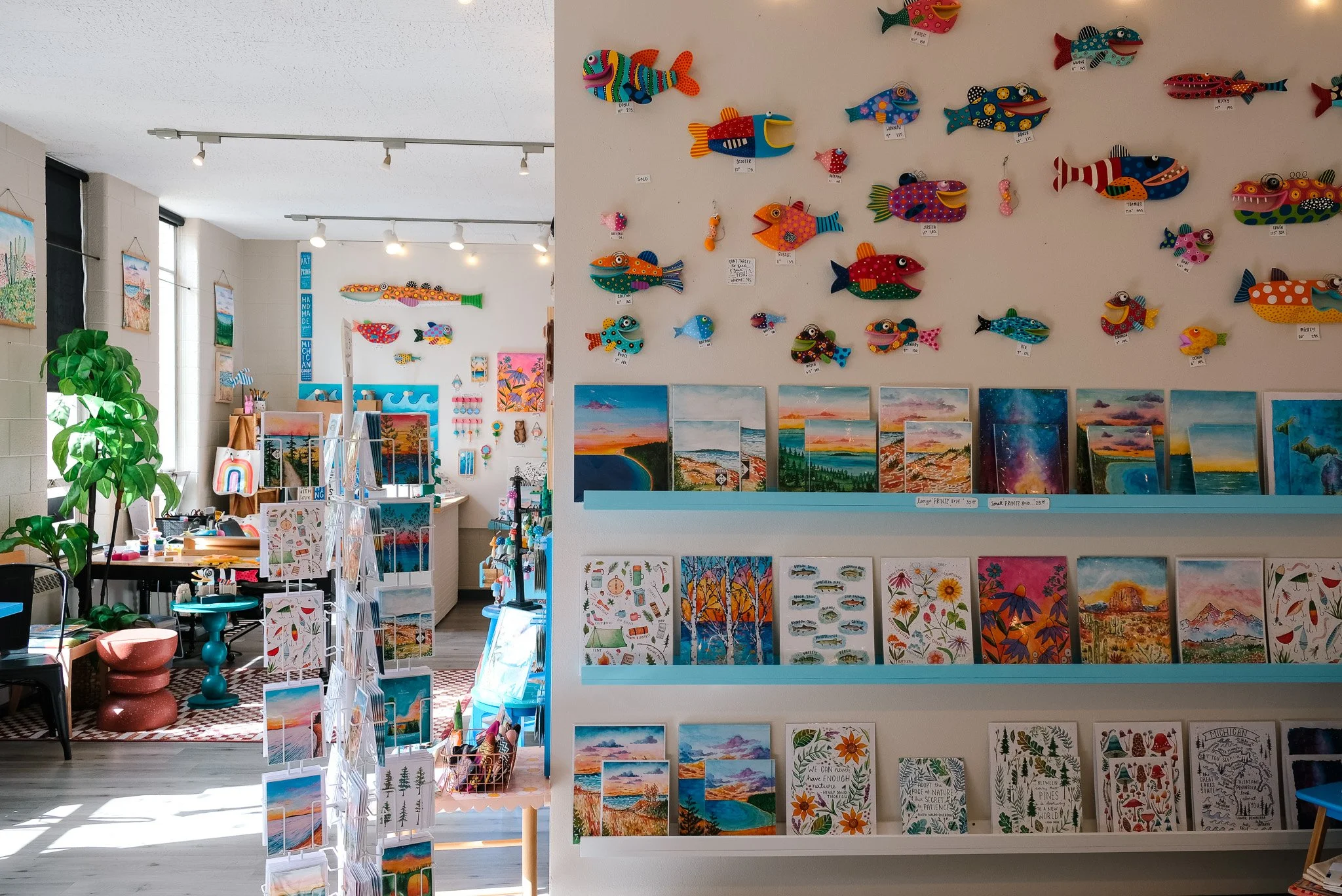 Hands on Art Traverse City Michigan, Colorful Whimsical Art Gallery, Things to do in Traverse City Michigan, Paint your own Pottery, Art Classes in Traverse City