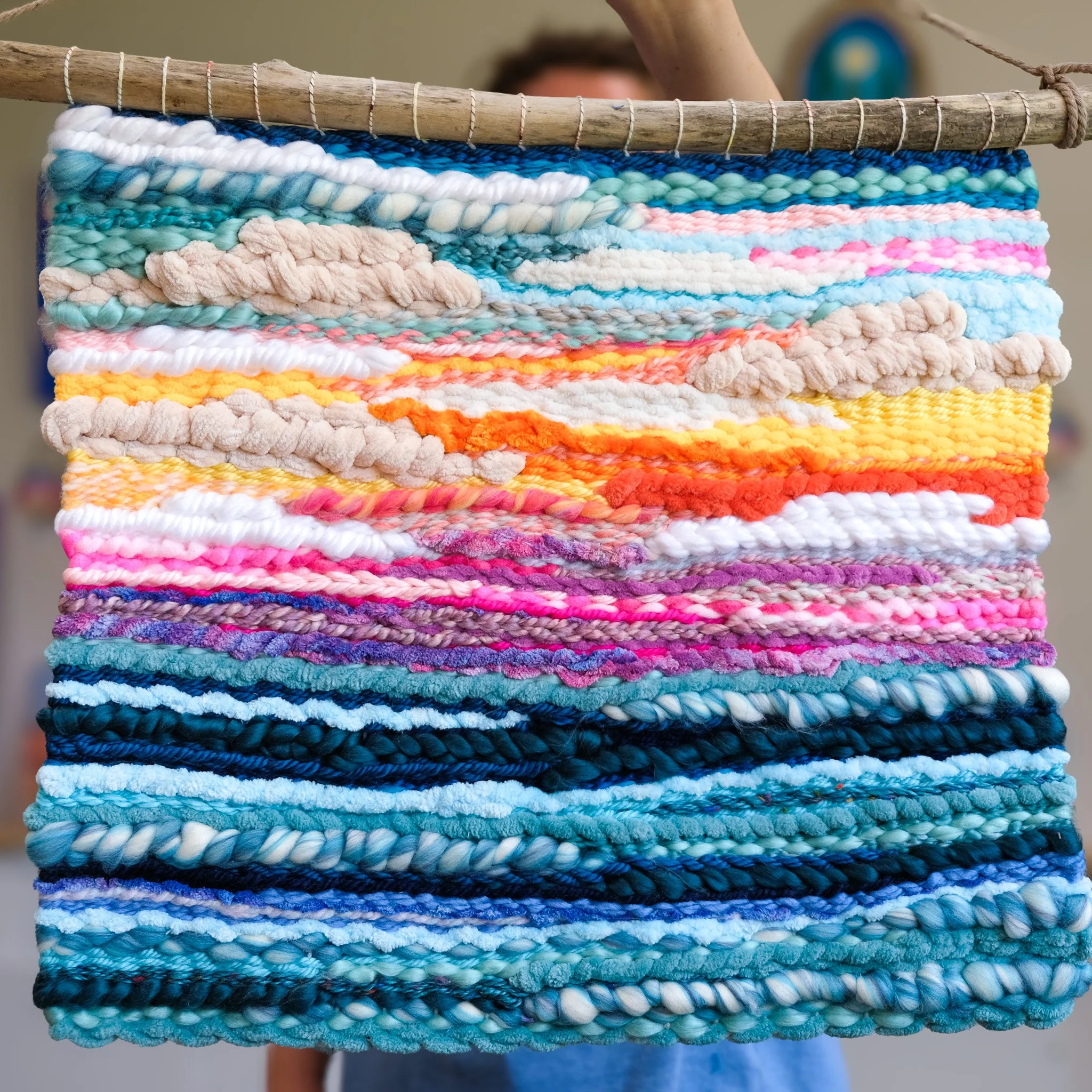 Lake Michigan Sunset Weaving handmade in Traverse City, Inspired by the great lakes sunsets and Sleeping Bear Dunes