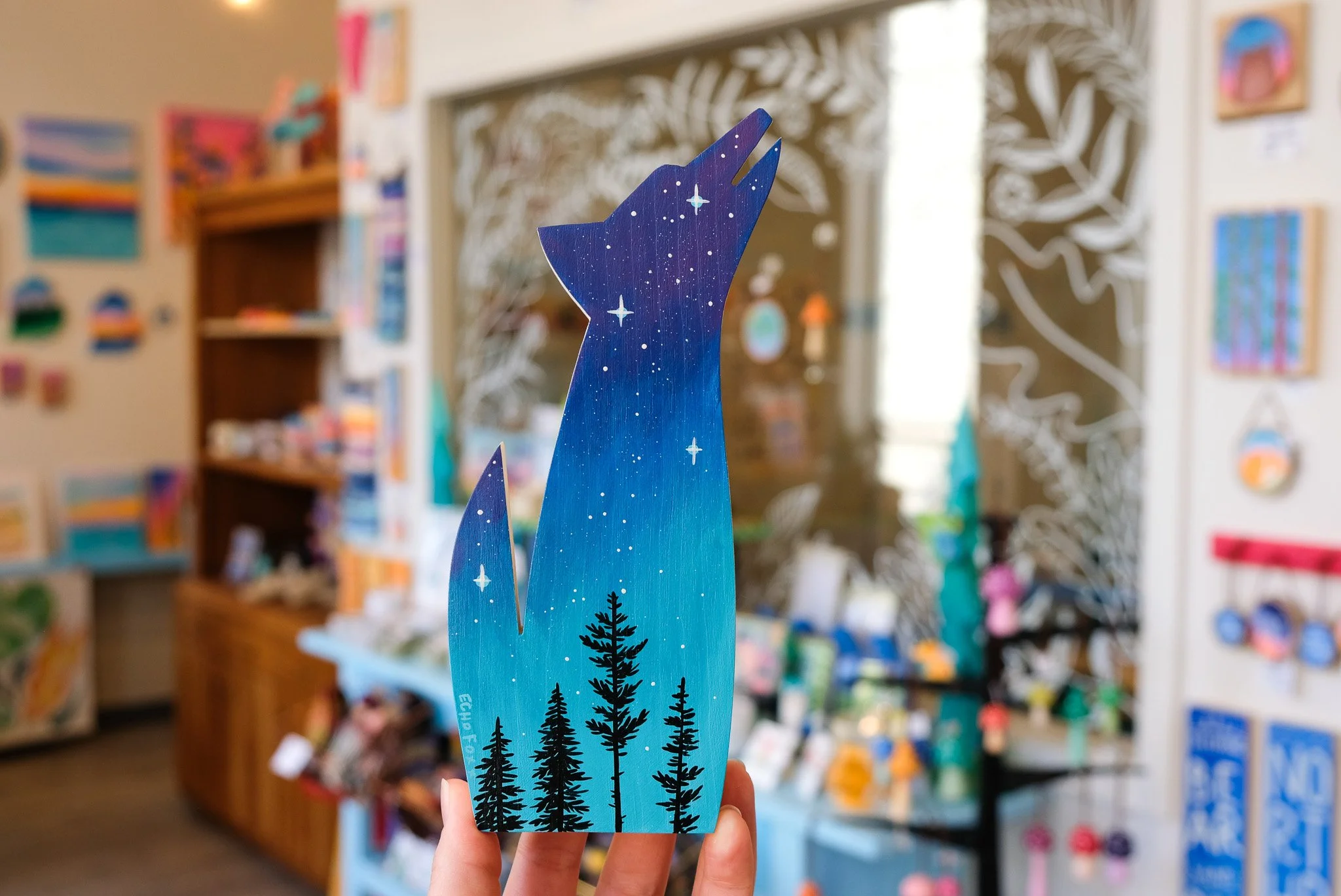 Night Sky Northern Michigan Wolf Wall Decor