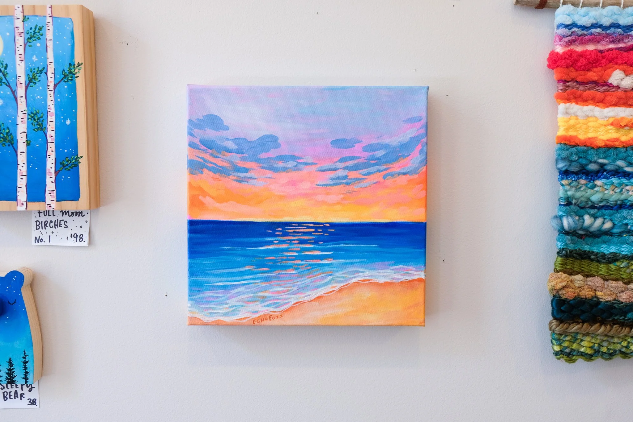 Lake Michigan Shoreline Sunset Painting