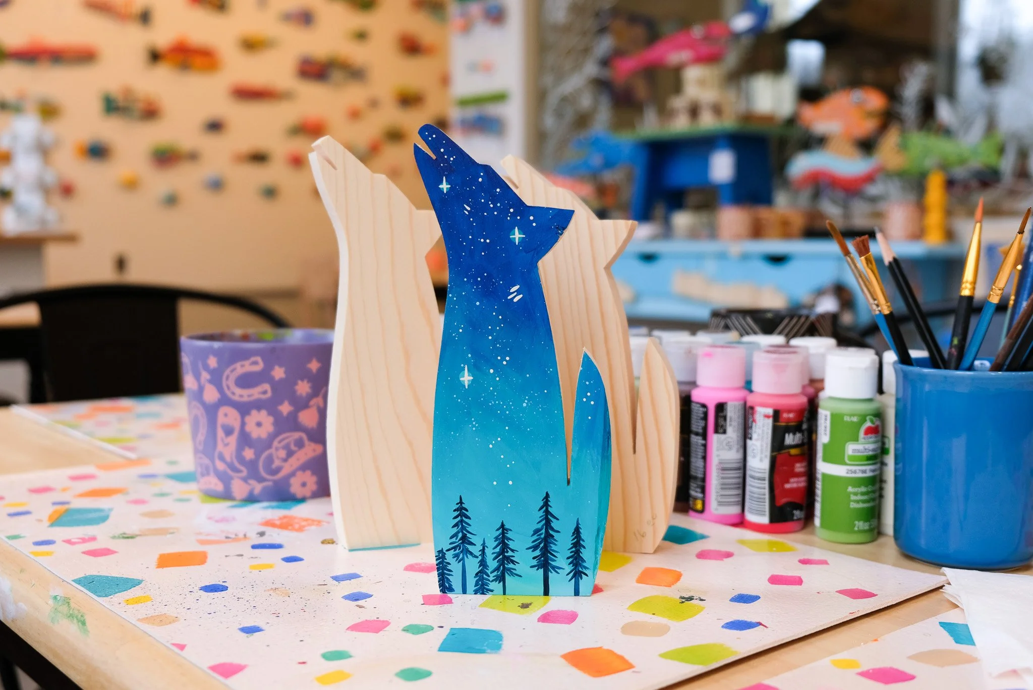 Night Sky Galaxy Wolf Project