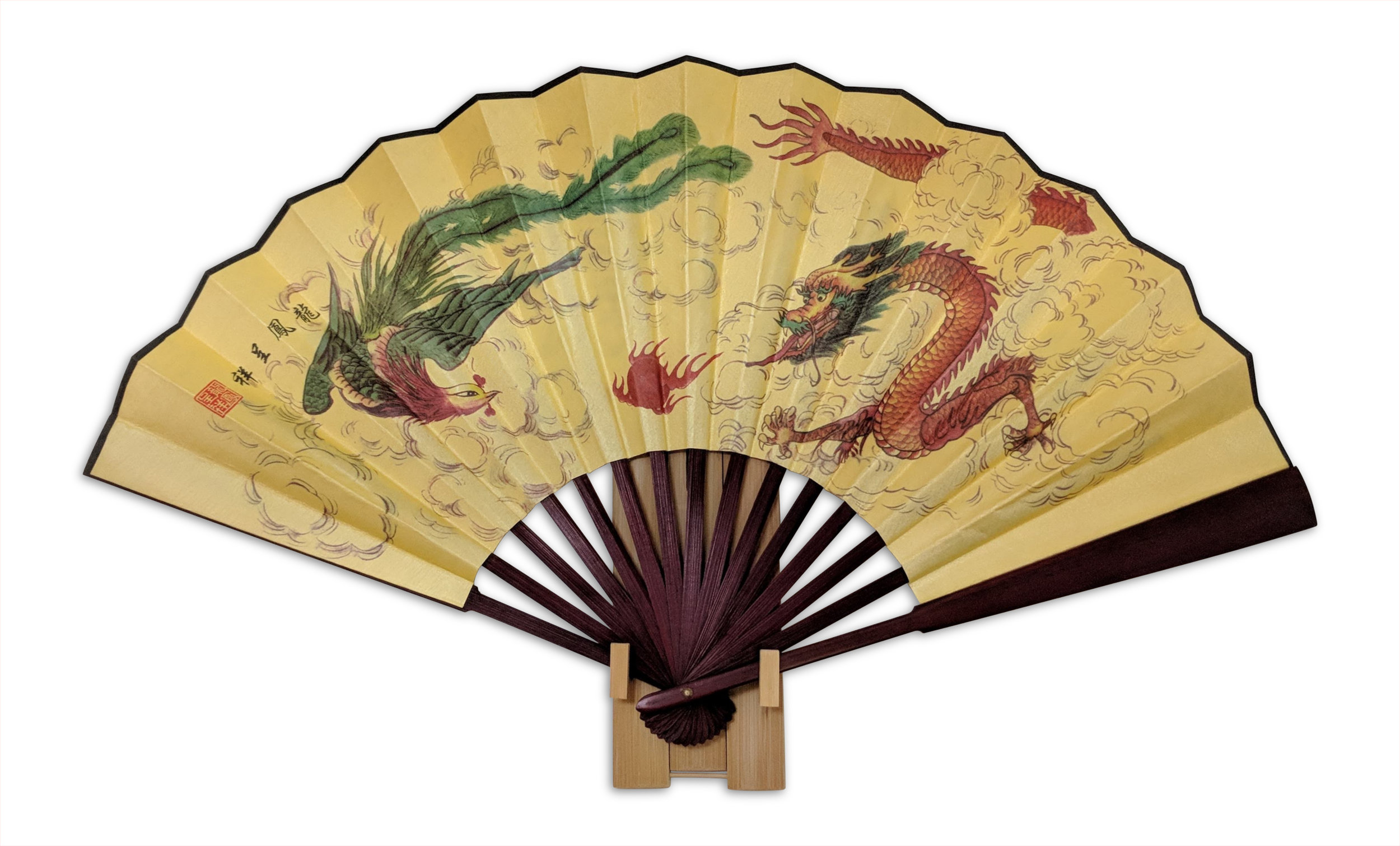 Here is how the entire fan and stand look while hanging on the wall.