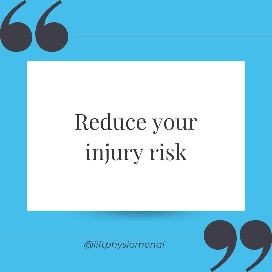 How can you reduce your injury risk?

1 - Incorporate a program like the FIFA 11+ into your training (shown to reduce injuries by up to 50%)
2 - Start a strength training program (shown to reduce injuries by 33% )
3 - Listen to your body - prioritise