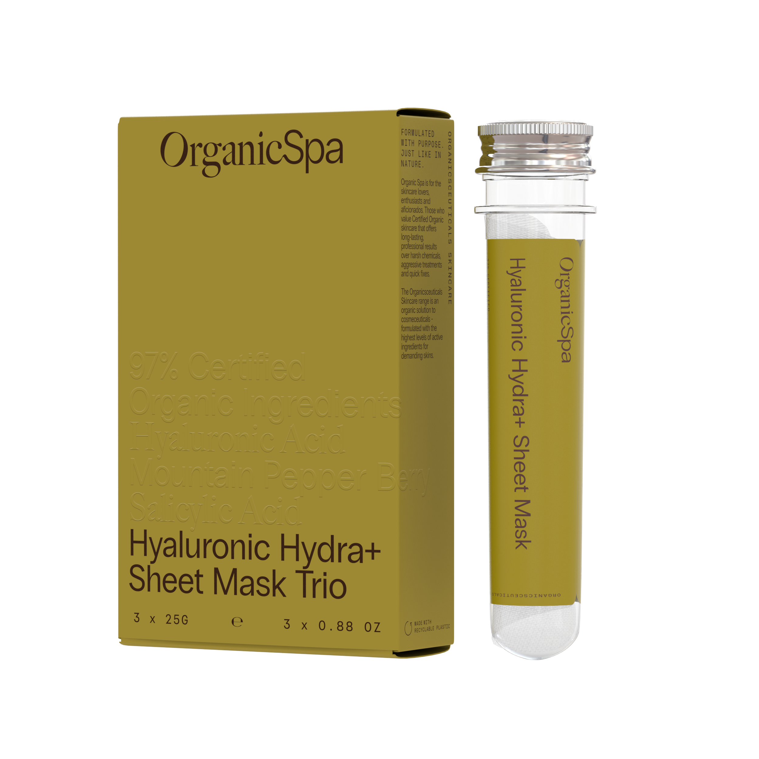 Organicsceuticals Hyaluronic Hydra+ Sheet Mask Trio