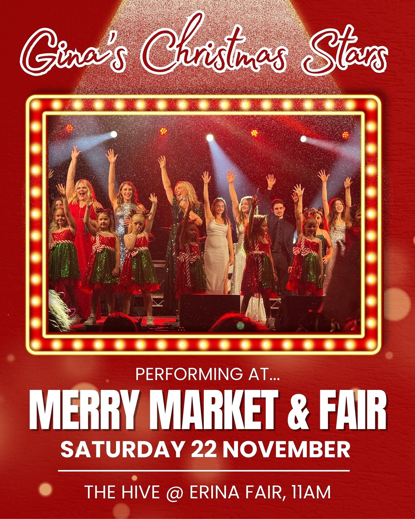 Gina&rsquo;s Christmas Stars are performing this Saturday! Head on down to @erinafair to get into the Christmas sprit 🎄🌟