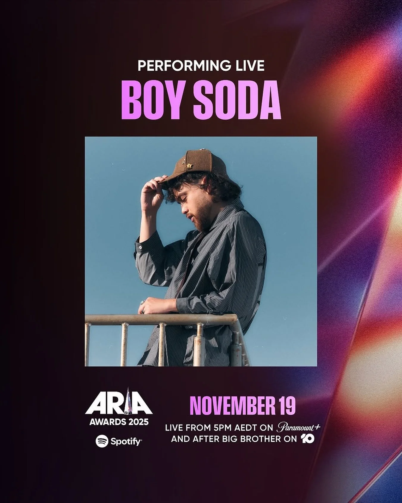 Huge news for the GJAM family!
Our incredibly talented alumni BOY SODA is not only nominated but performing live at the ARIA Awards tonight! 🎤✨
We couldn&rsquo;t be prouder. Tune in, cheer him on, and watch him light up the stage! 💫

ARIA Awards ar