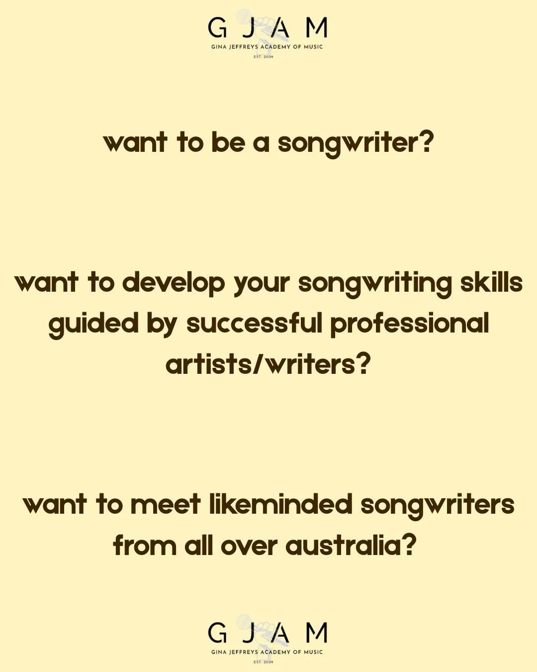 CALLING ALL SONGWRITERS! ⭐️

We have the perfect class for you to learn, develop or brush up on songwriting skills with successful industry professional @maxjacksonmusic &amp; @elaskiamusic 

To enquire, DM us or head to ginajeffreysacademyofmusic.co