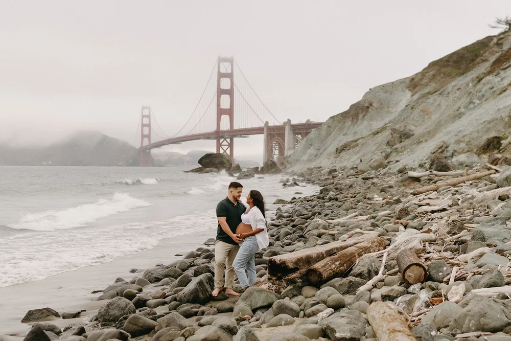 Whimsical Beach Maternity Session at Marshall Beach, SF