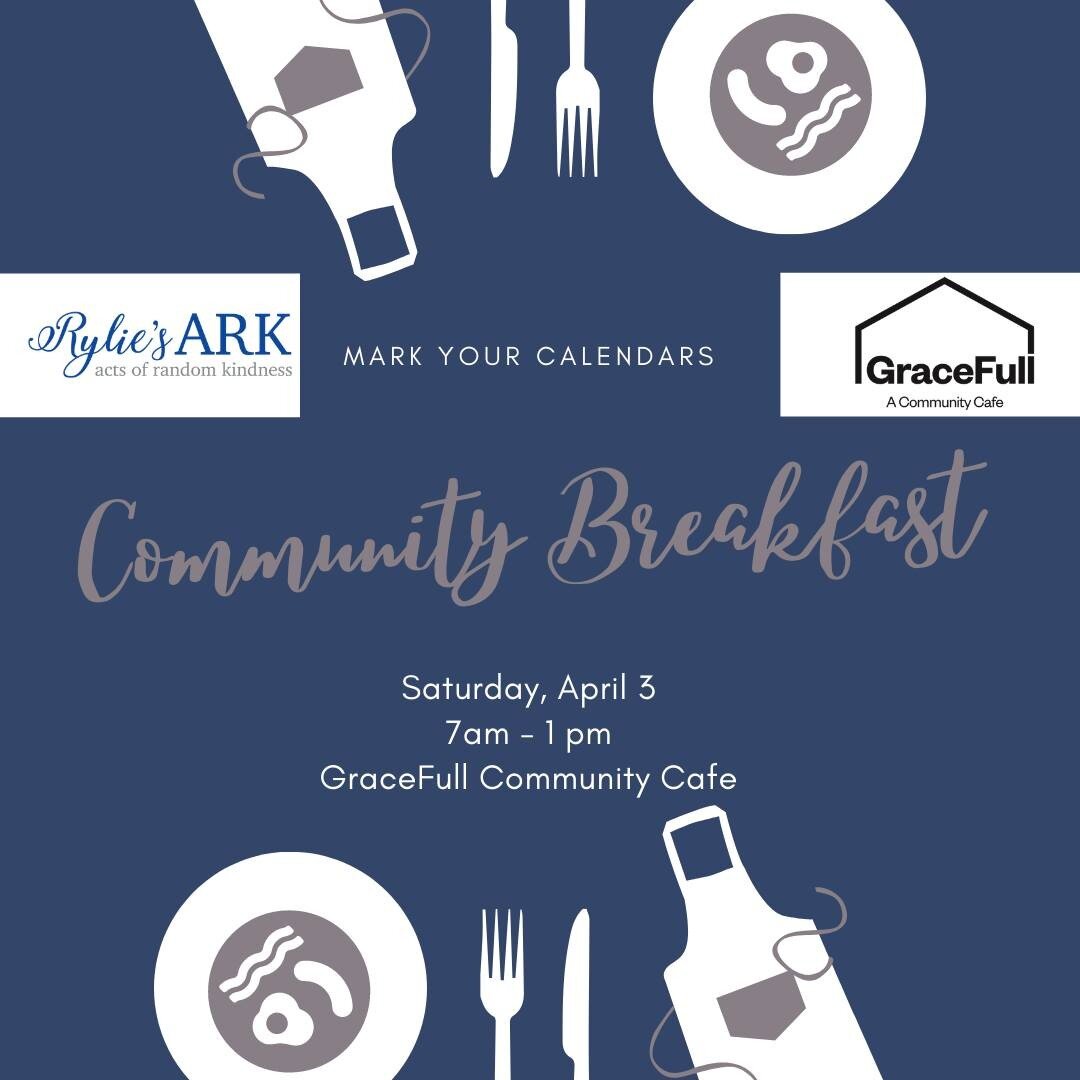 We're so excited for April's Community Breakfast in partnership with @gracefull_cafe.  Whether you sign up to volunteer or you just want to share a delicious Rylie inspired meal, you're bound to feel the magic that is Community Breakfast.

Can't wait