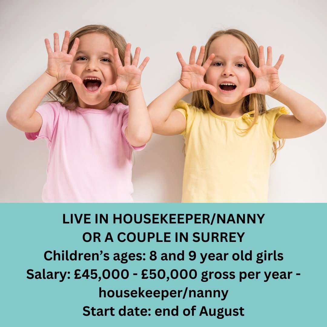 On behalf of our new clients, we are looking for a live in housekeeper/ nanny or a couple in Surrey. Beautiful separate accommodation will be provided on the grounds. This family is looking for ideally a Polish speaking candidate who can speak Polish