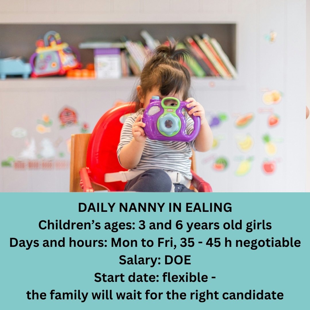 Our new clients, a lovely family in Ealing, are looking for a long term nanny to care for their two girls, do some light housekeeping duties and run some errands for them while the girls are at school. The driver is needed for this job. The family's 