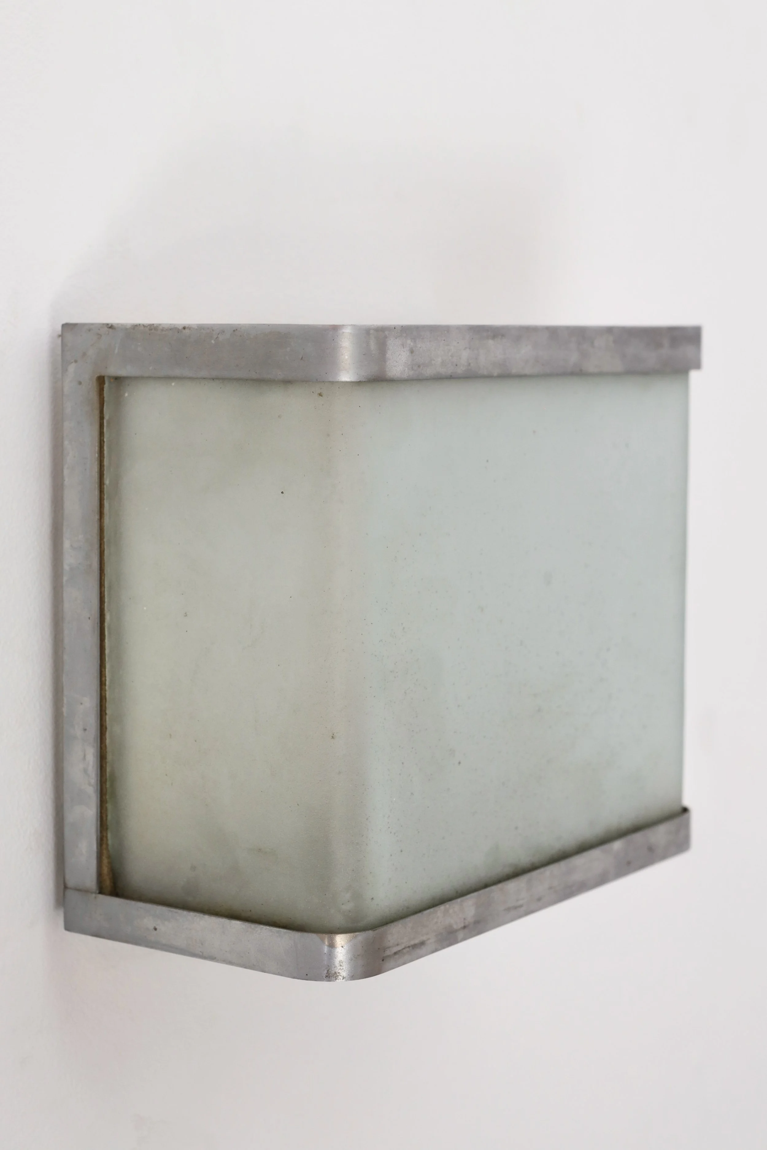 Pair of Glass and Chromes Metal Sconces