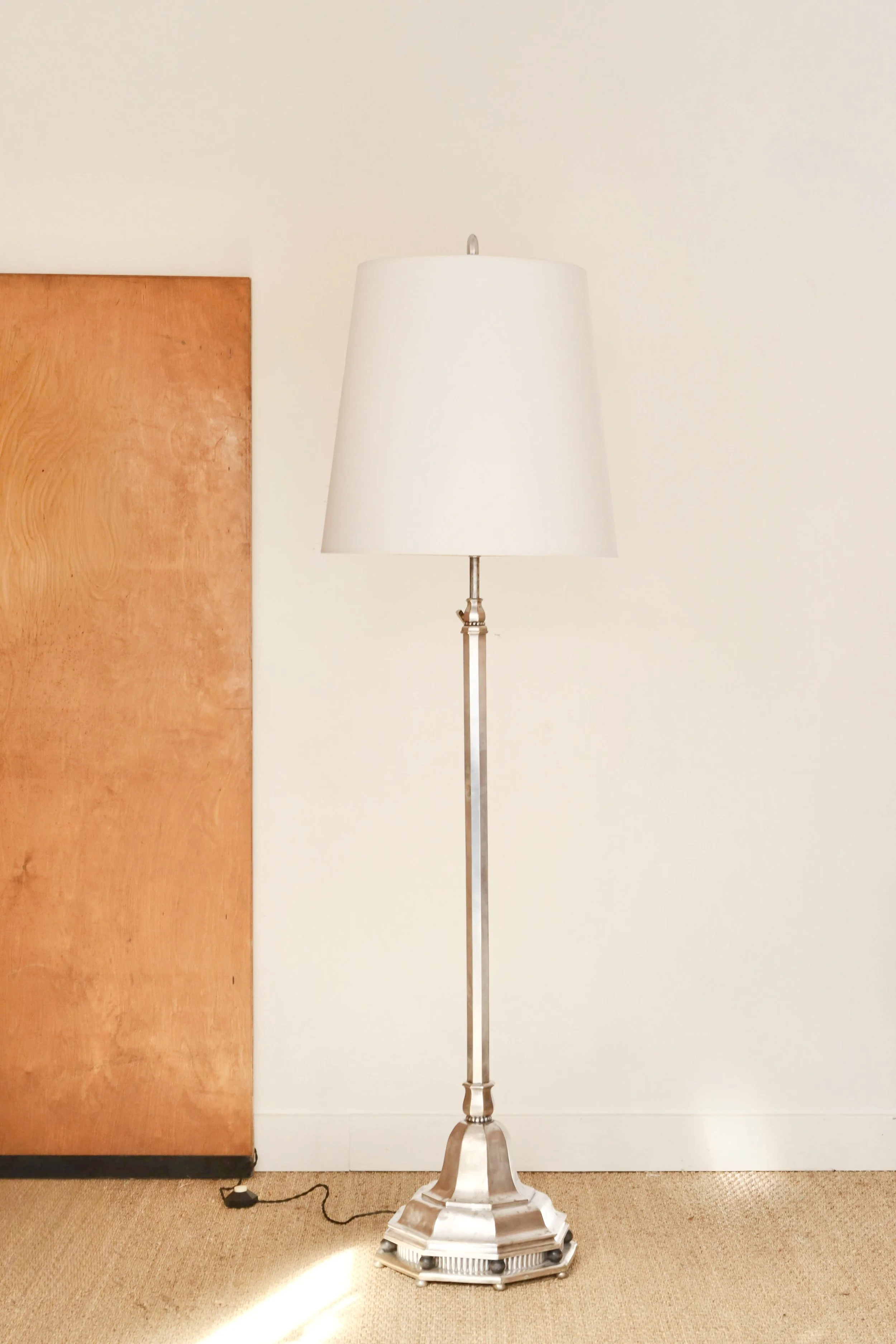 Silvered Brass Floor Lamp