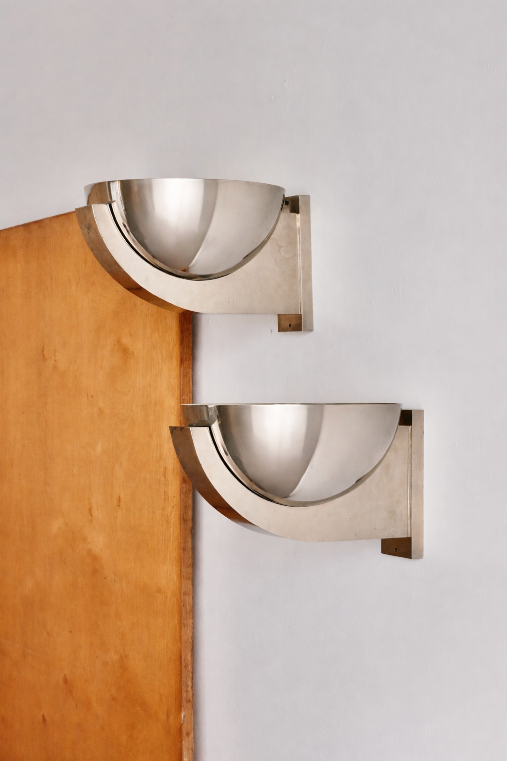 Chromed Metal Sconces