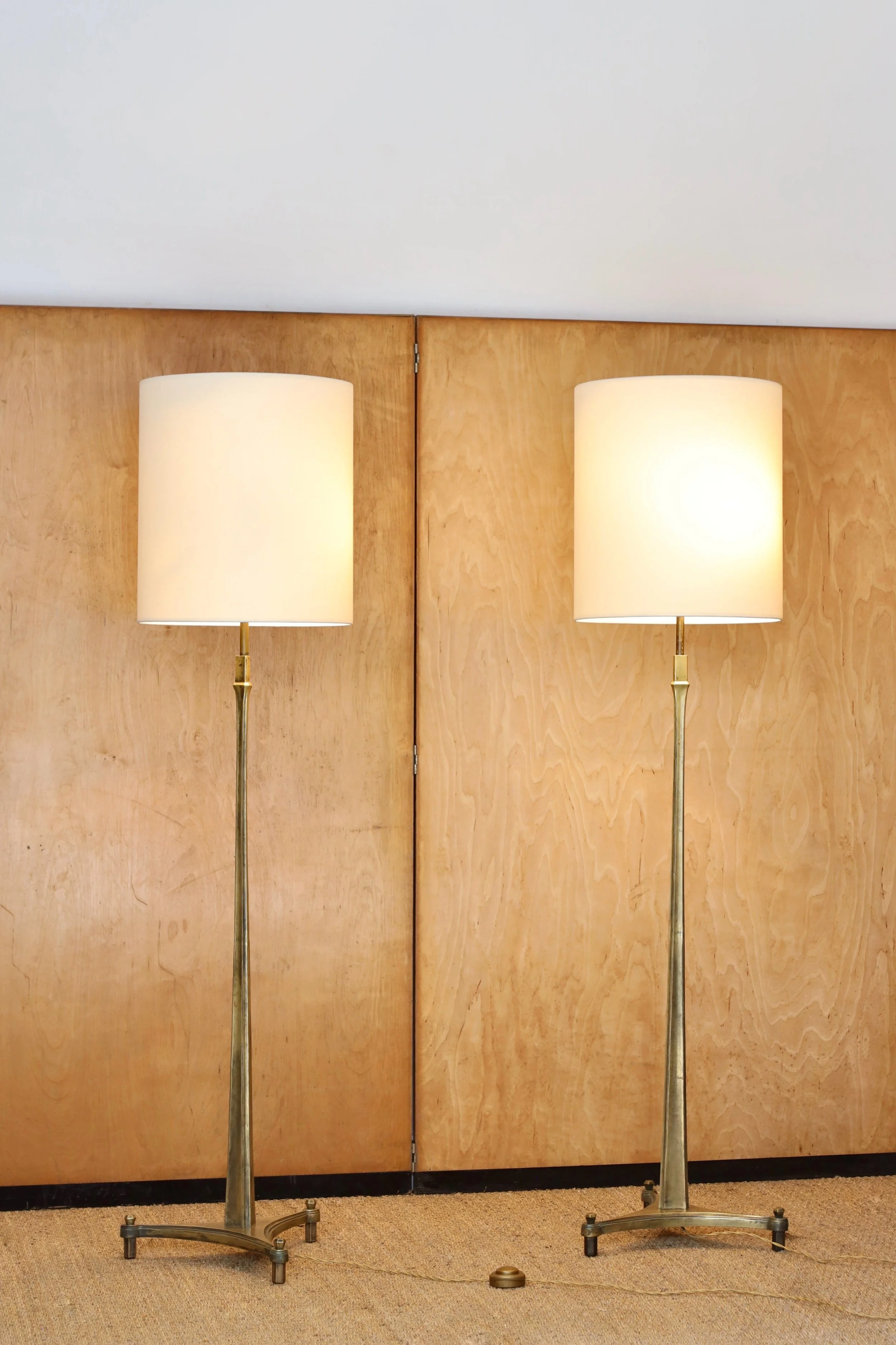 Pair of Bronze Floor Lamps by Maison Delisle
