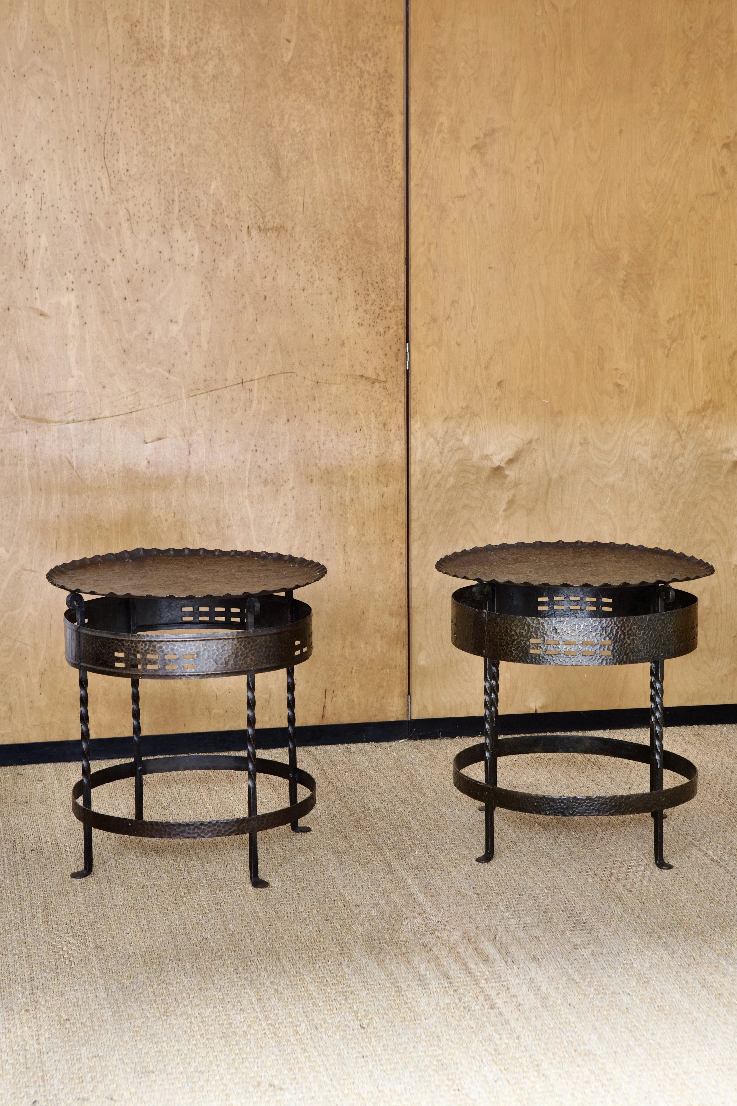Near Pair of Hammered Jugendstil Tables