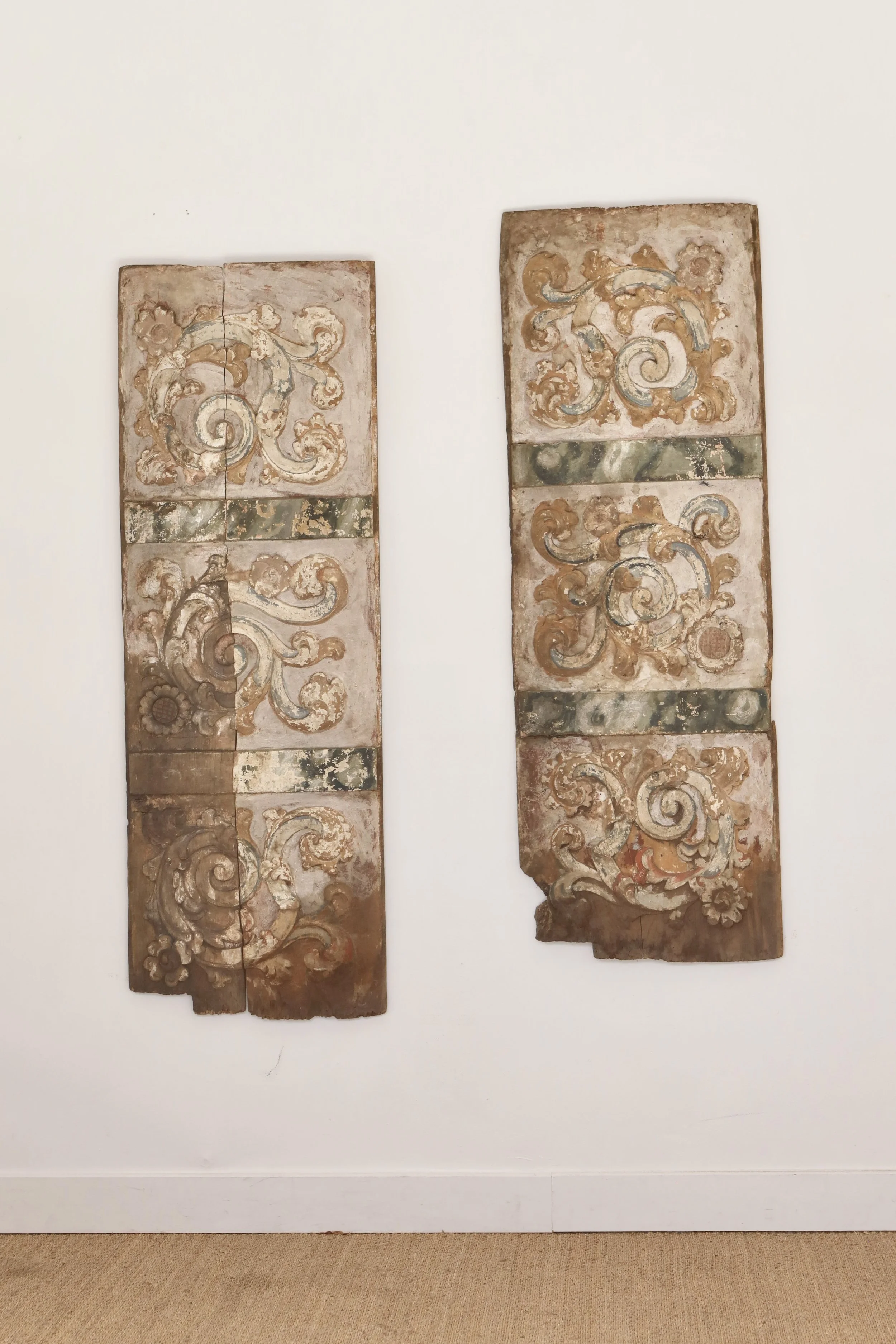 17th Century Carved Polychrome Panels