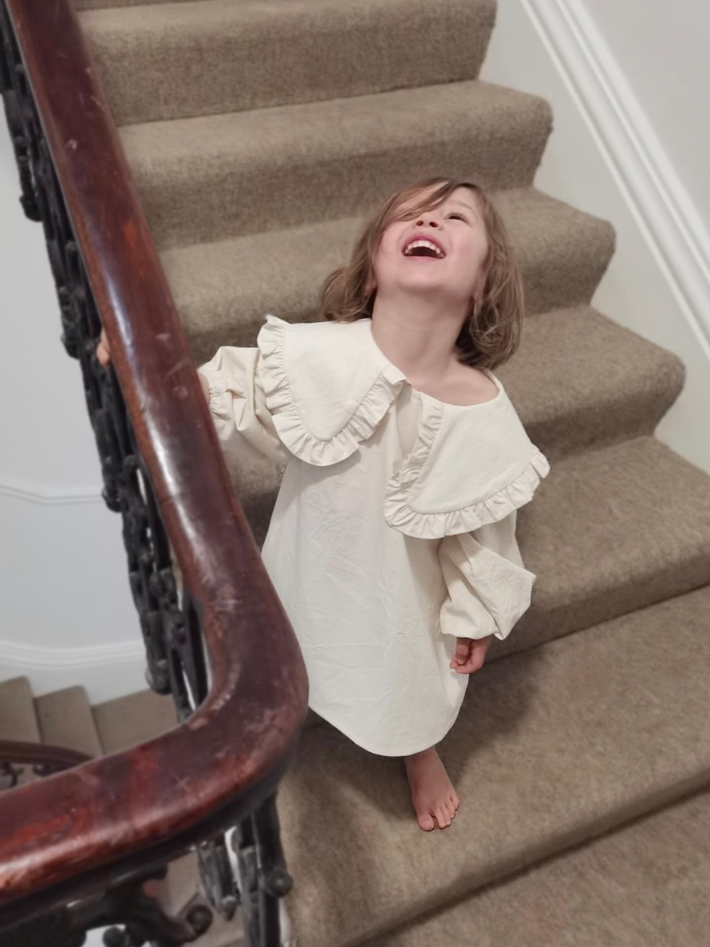 We're having fun even it's pouring outside🌧️
.
What do you usually do on a wet day like this?
.
P.S.
New blouse &amp; dress
🤍Oversized collars
🤍Puff sleeves
🤍Natural seeded organic cotton
🤍Pullover with elastic at the back