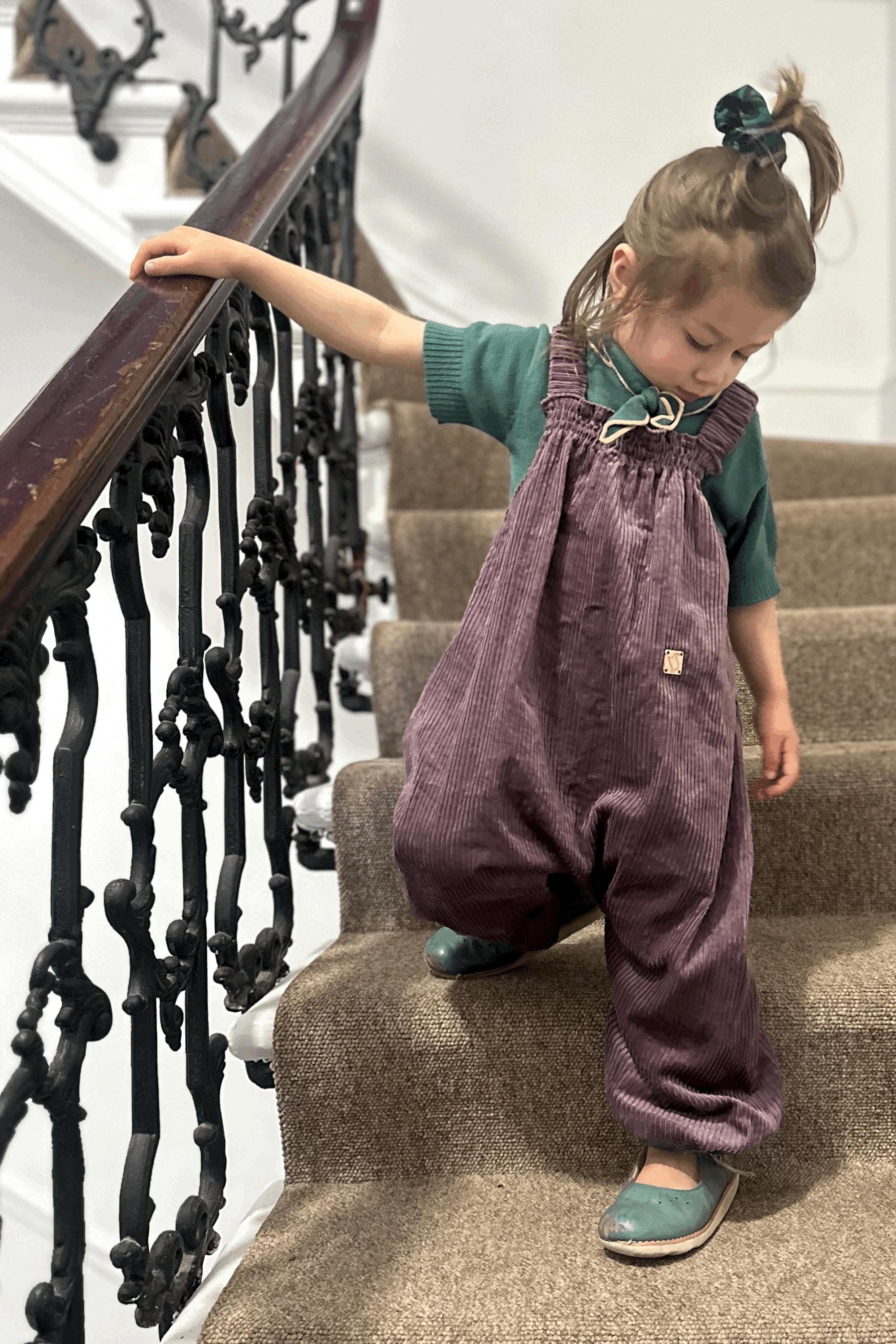 kids corduroy dungarees soft purple
