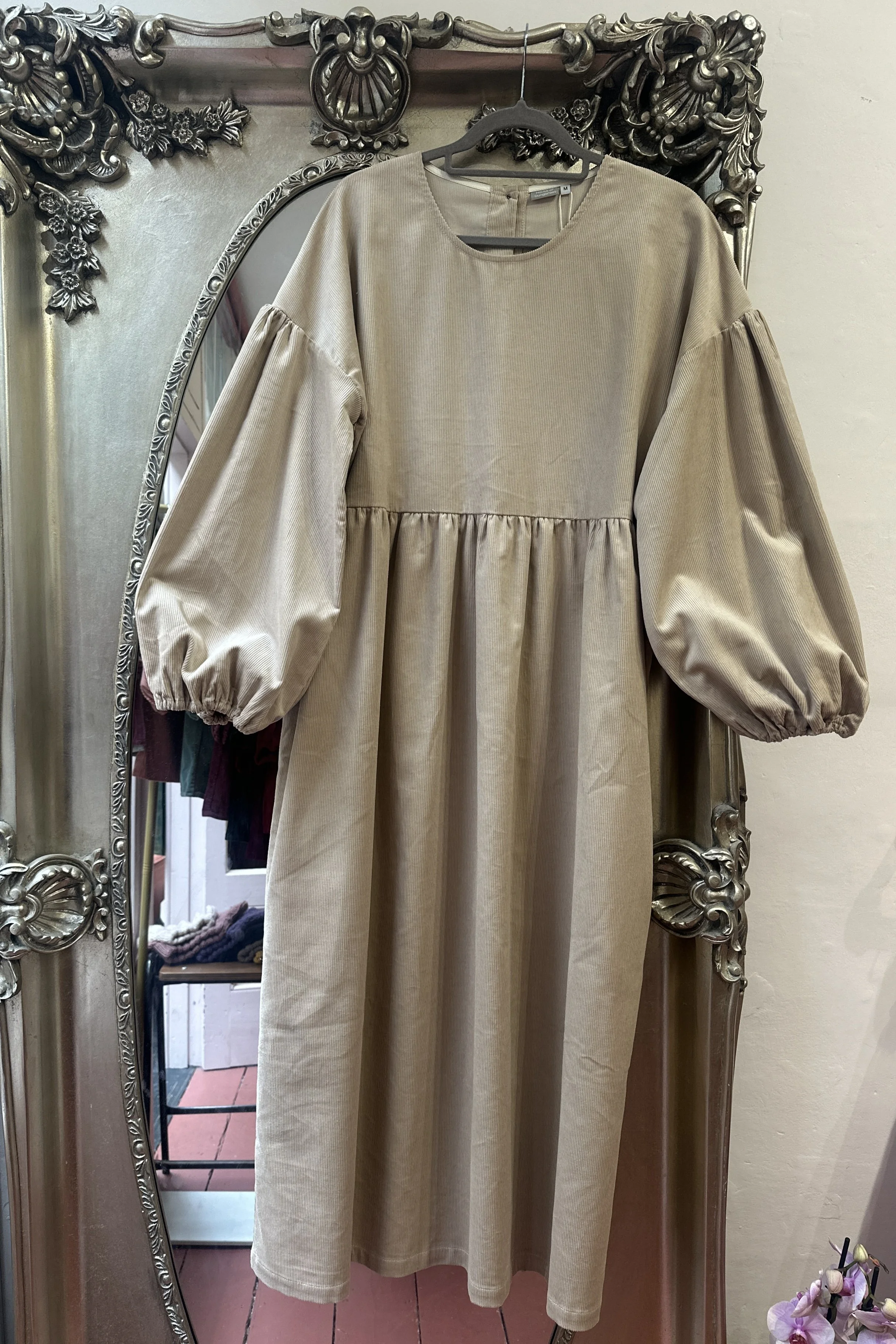 hanging Adult Latte Corduroy Maxi Dress