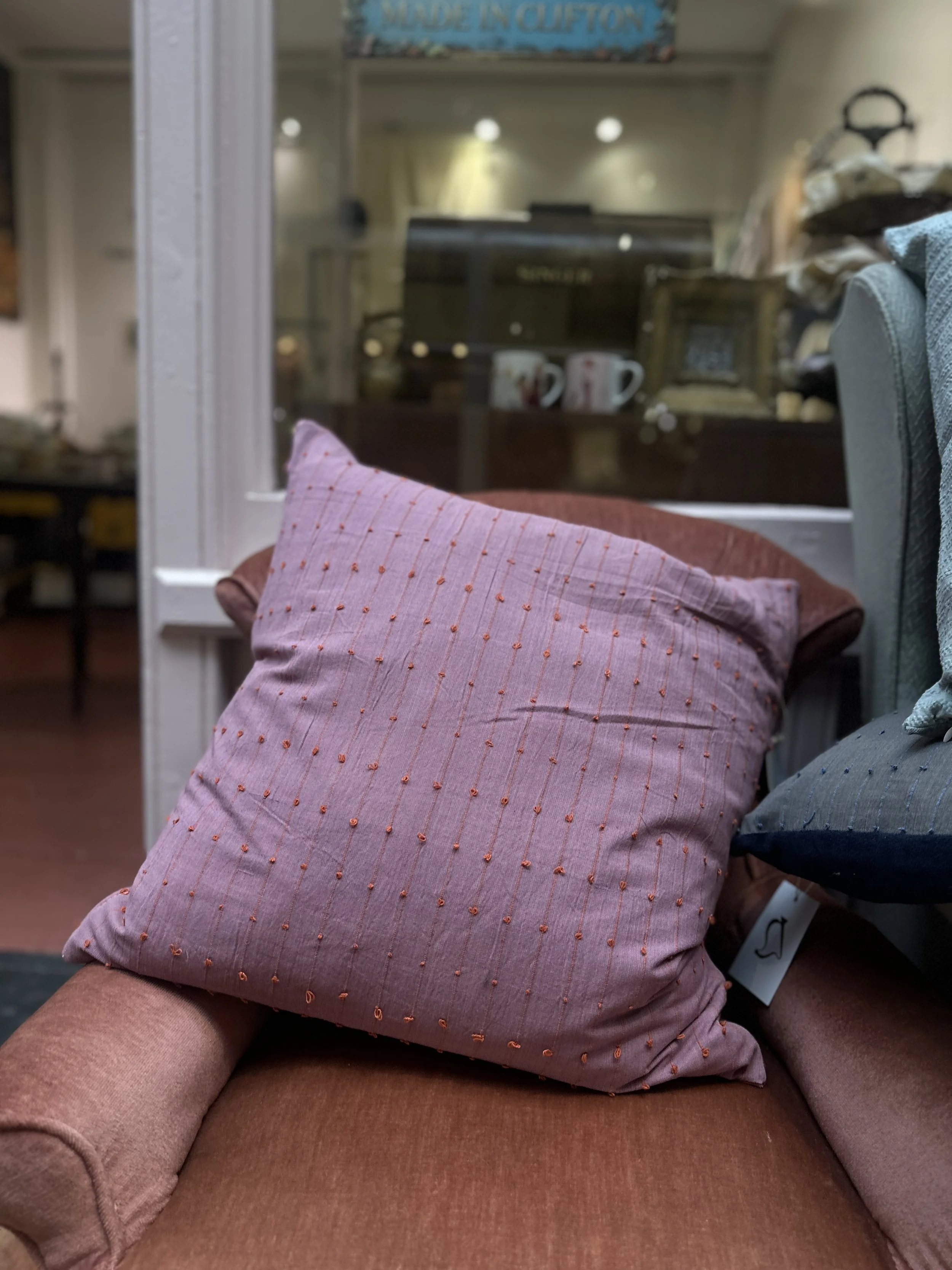 Berry Blush Loops & Pink Velvet Duck Feather Cushion
