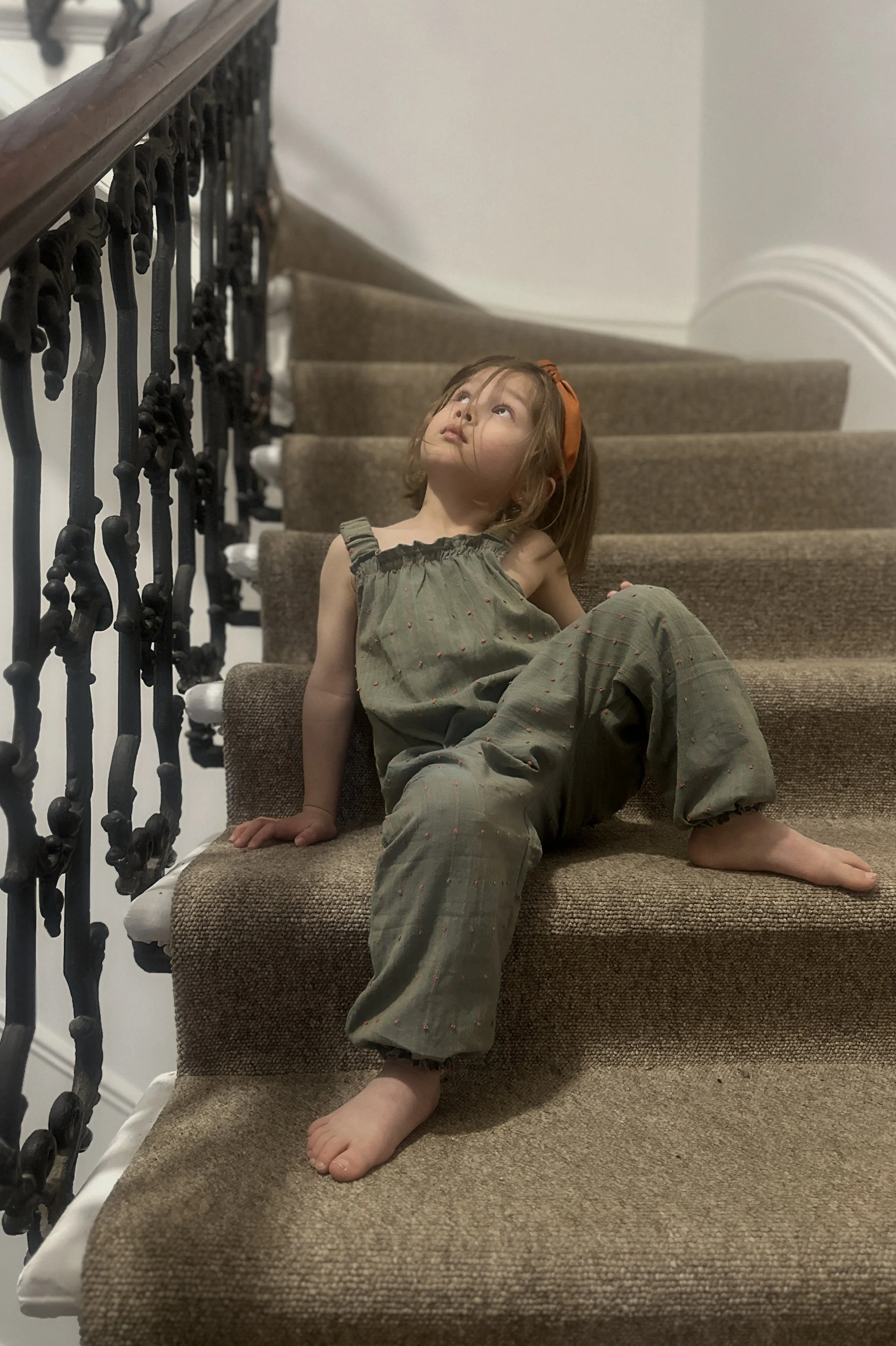 Summer dungarees - loops - Poppy Sage