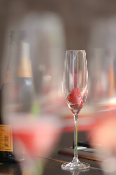 Champagne glass with strawberry in - favourite event photo