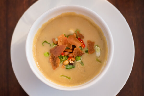 Food photography London: spiced lentil soup at supper club event