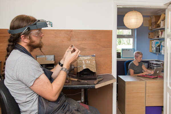 Workshop and office image at brand photography shoot in South London