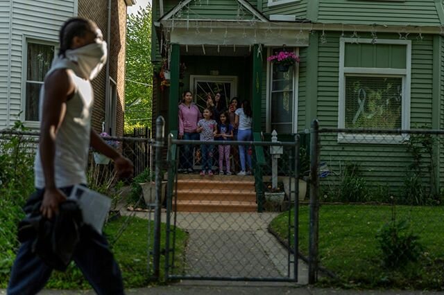 &quot;Residents watch from their homes as protestors march through Southwest Detroit during the second consecutive day of protests against the death in Minneapolis police custody of African-American man George Floyd on Saturday, May 30, 2020 in Detro