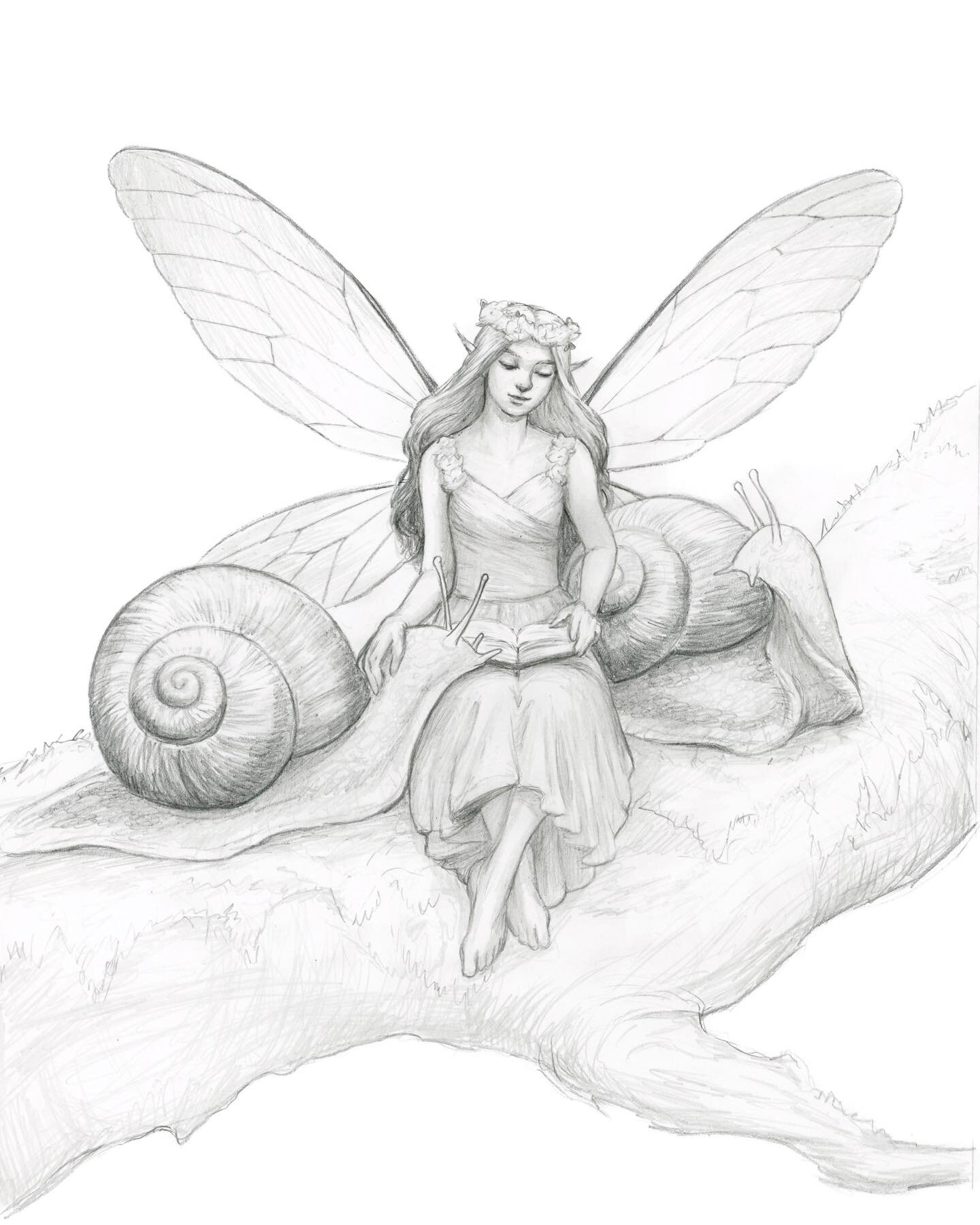 My fairy and snail drawing is ready for a home 💖
#fairytaleart #fairyaesthetic #pencildrawing #fantasyart