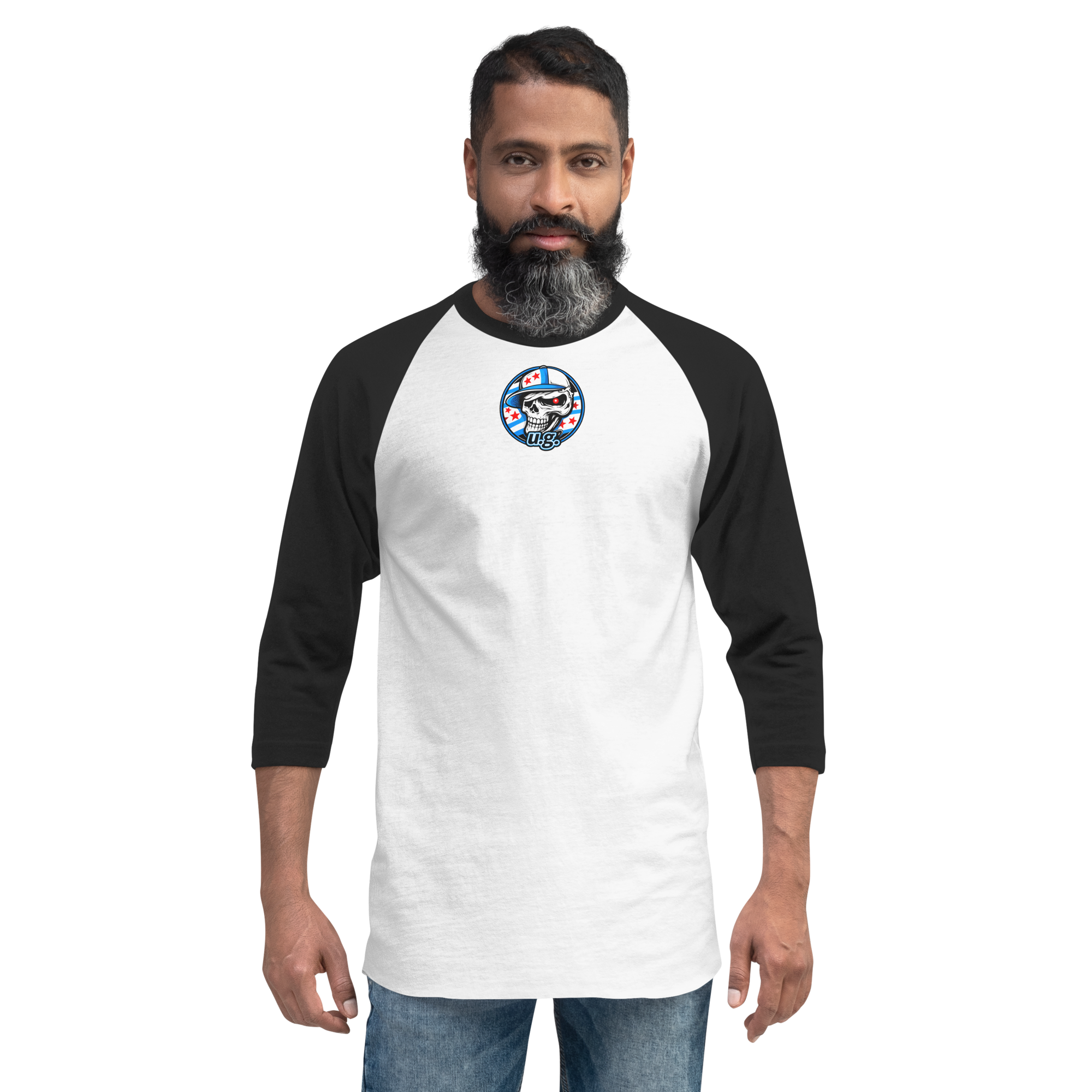 unisex-34-sleeve-raglan-shirt-white-black-front-69f6a61ecea2e.png