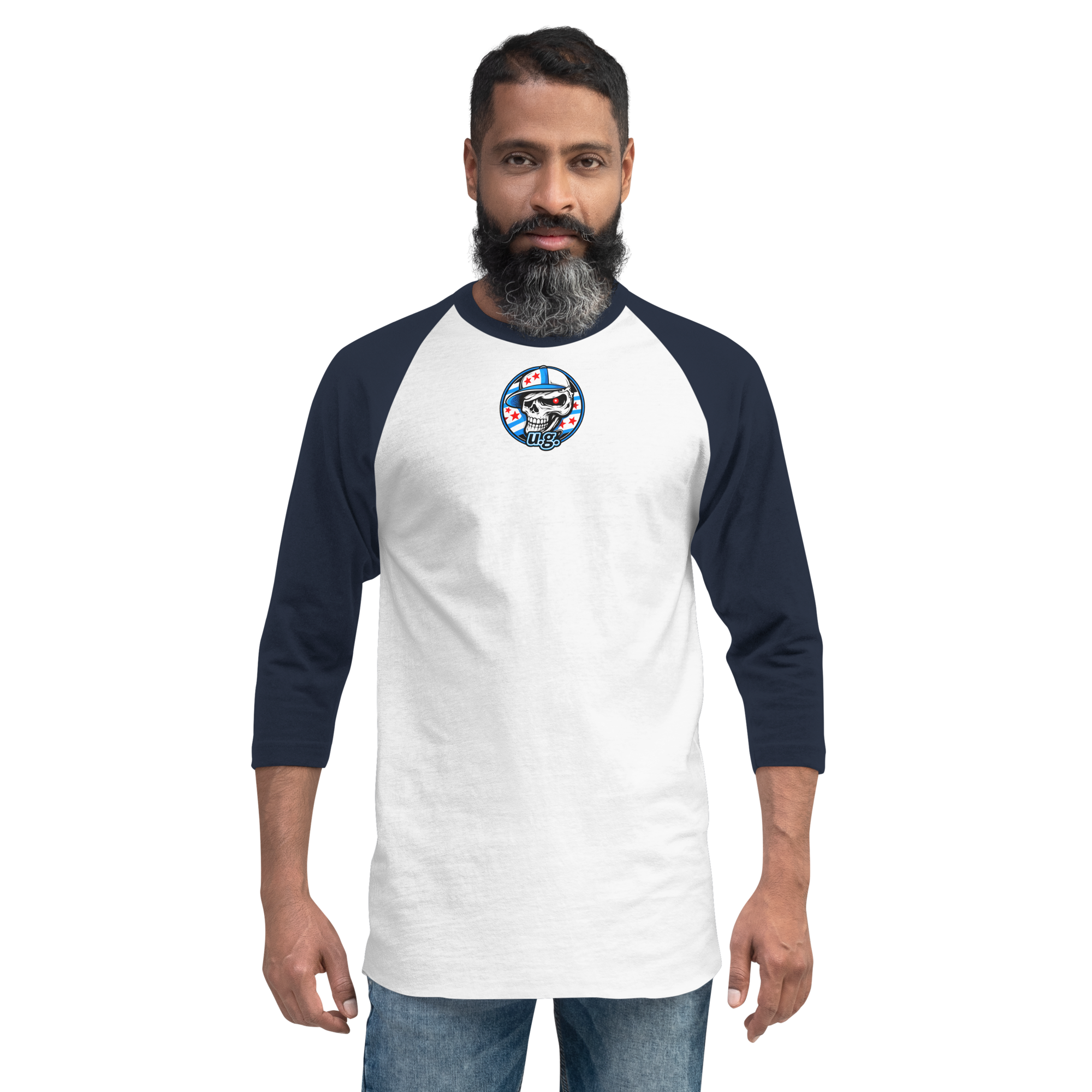 unisex-34-sleeve-raglan-shirt-white-navy-front-69f6a61eceb15.png