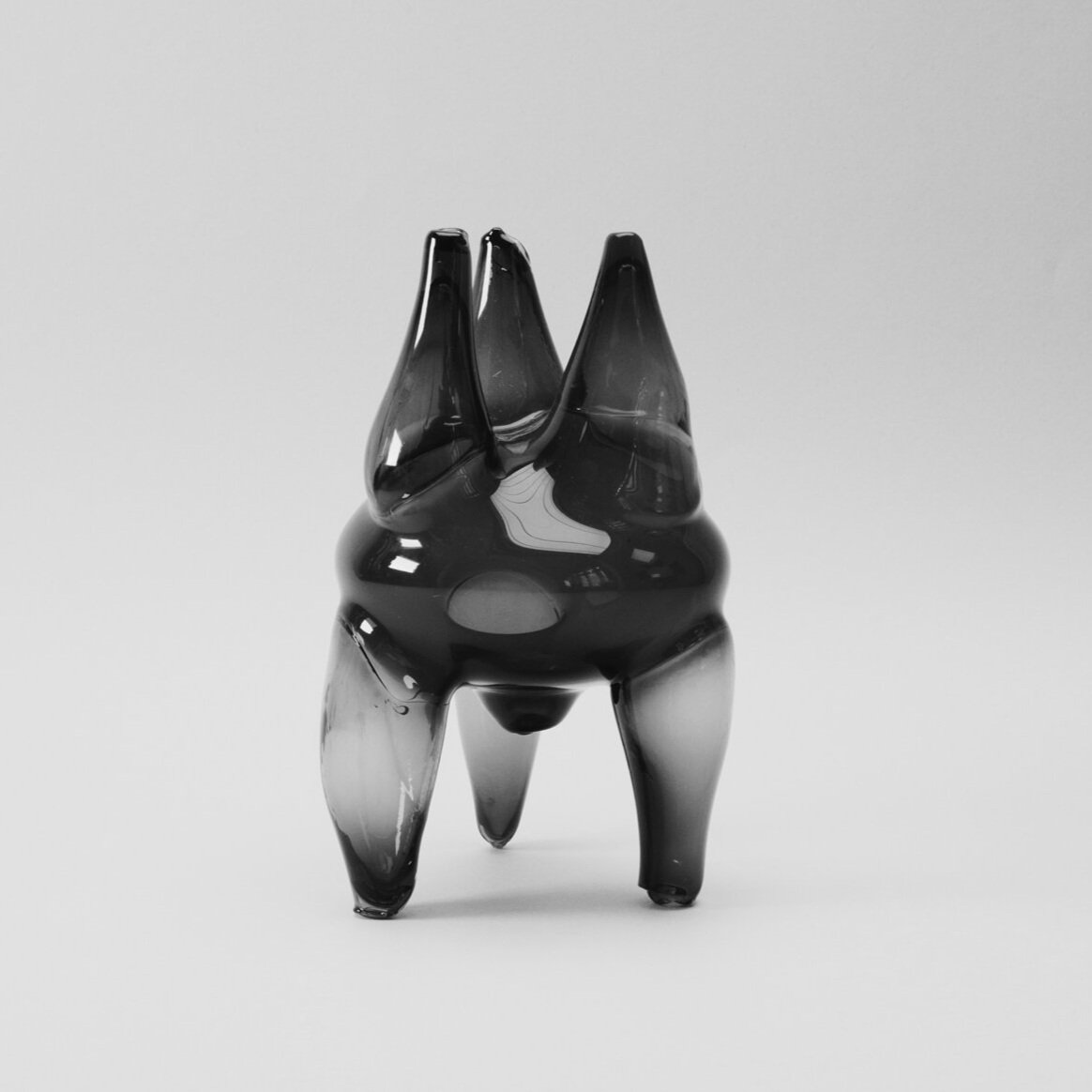 Contemporary hand blown sculptural glass vessel. Collectible design made in Palestine.
