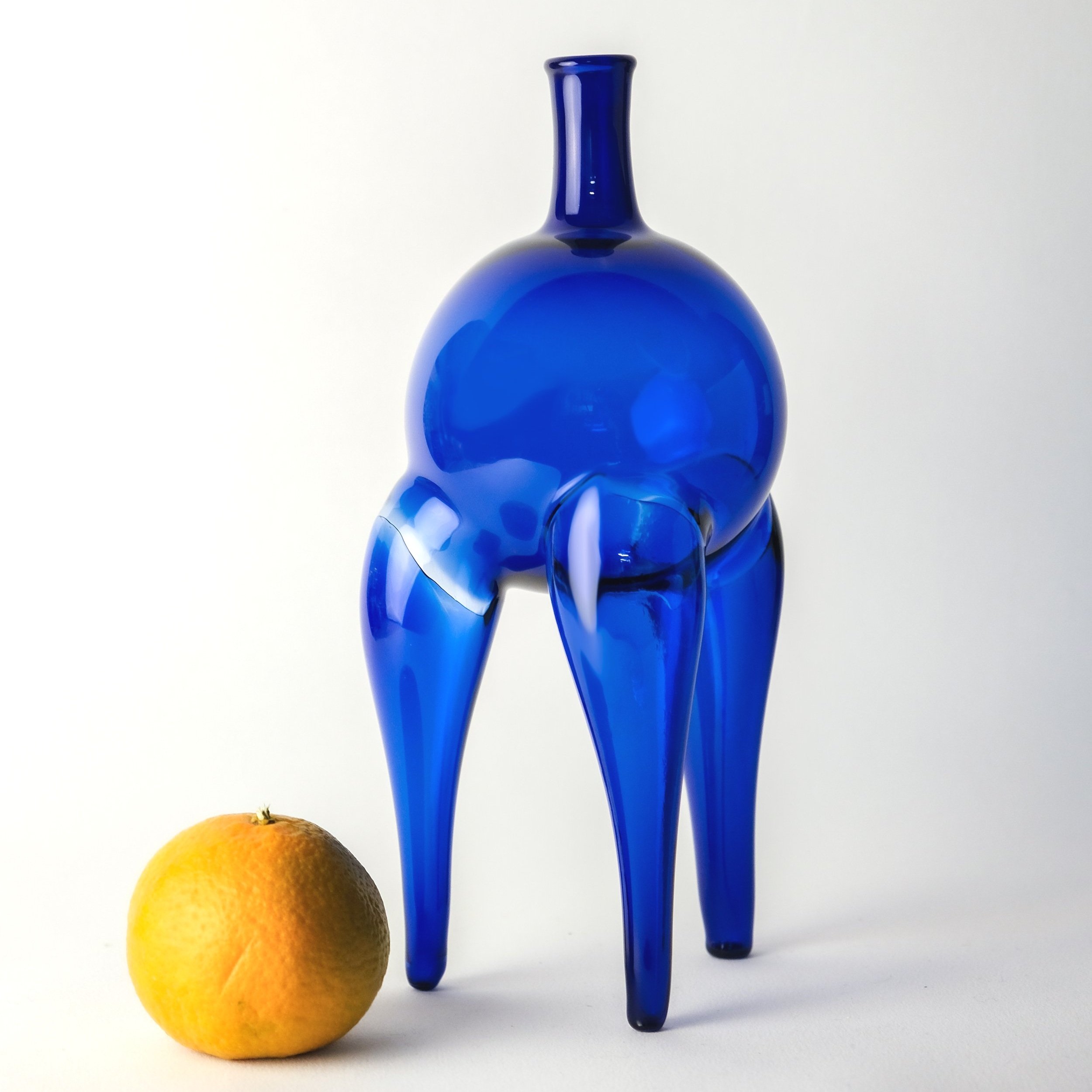 Contemporary hand blown sculptural glass vessel. Collectible design made in Palestine.