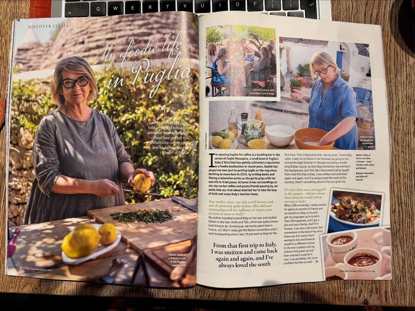 One for the grid 💫 my first assignment for @italia_magazine in the latest issue - an interview with @sophie_grigson_herself all about the life she has made in Puglia ❤️