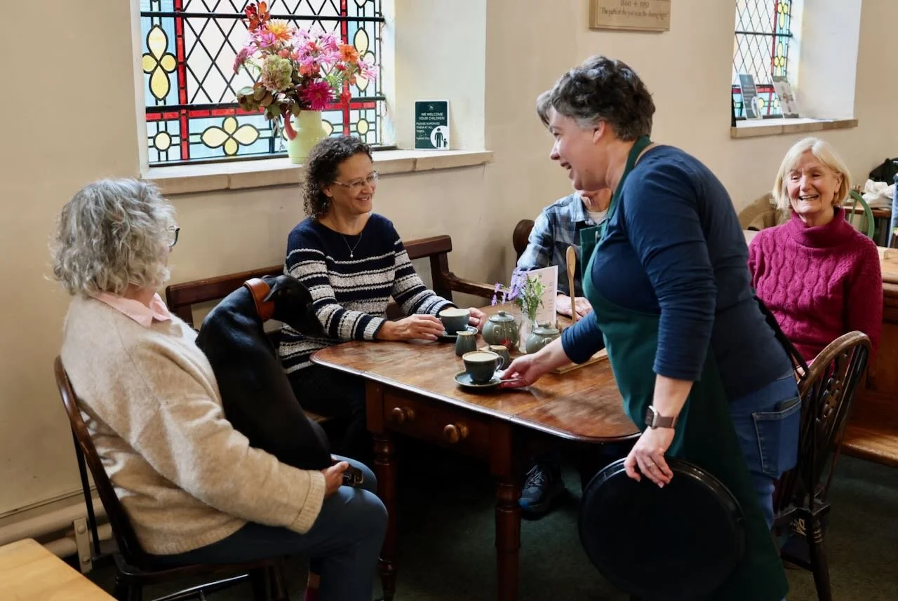 A group of people in the café