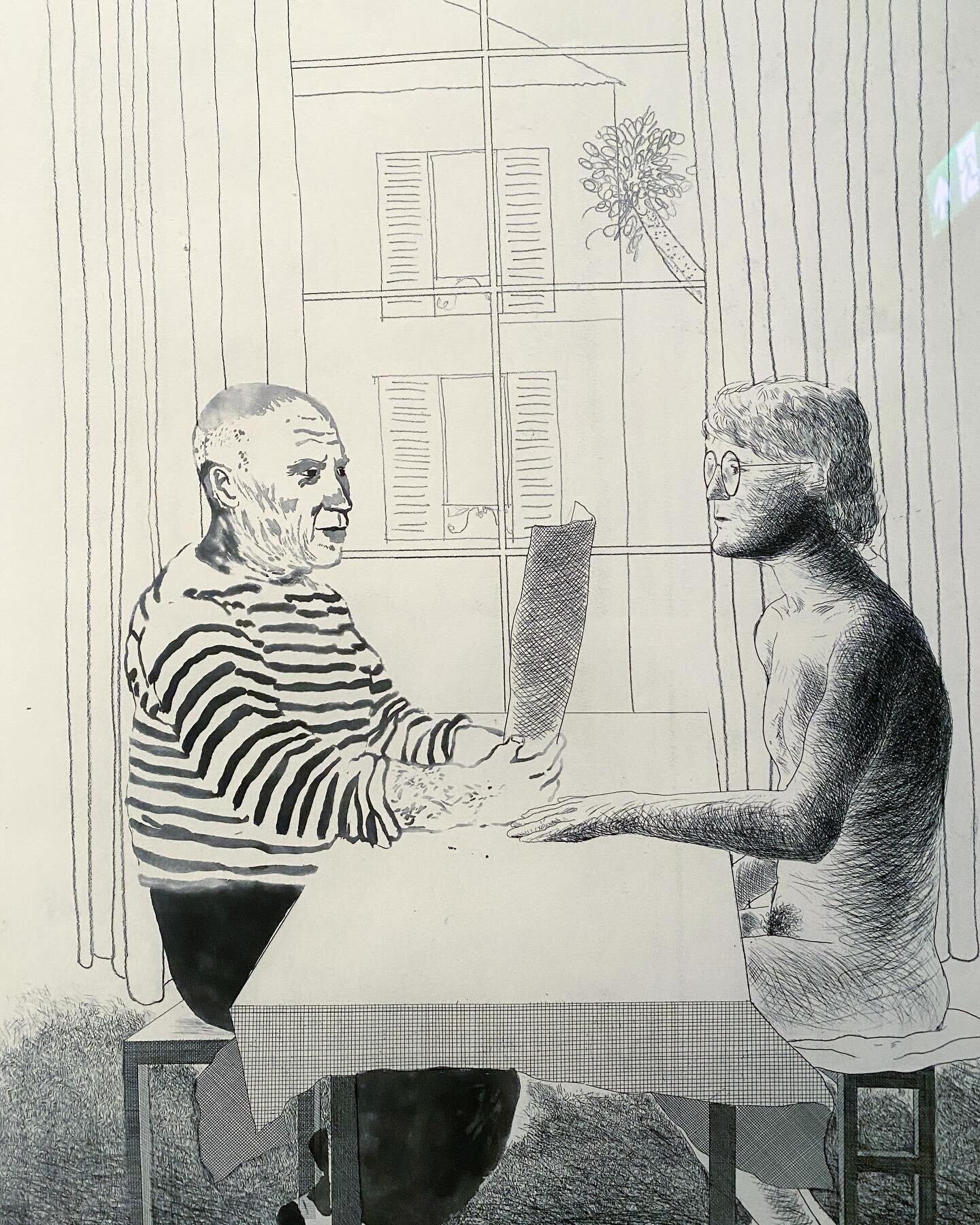Found some time after my workshops at the @nationalportraitgallery to pop in and see the #davidhockney #drawingfromlife show before it shuts this week ✍🏻🎟️