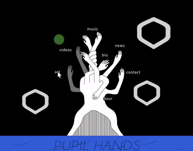 HOW : Utilizing my background in character design, I created this multi-limbed character using cut up paper and ink and scanned it into Illustrator. I then sketched out the flow of a typical user experience, along with the loading screen hand anima