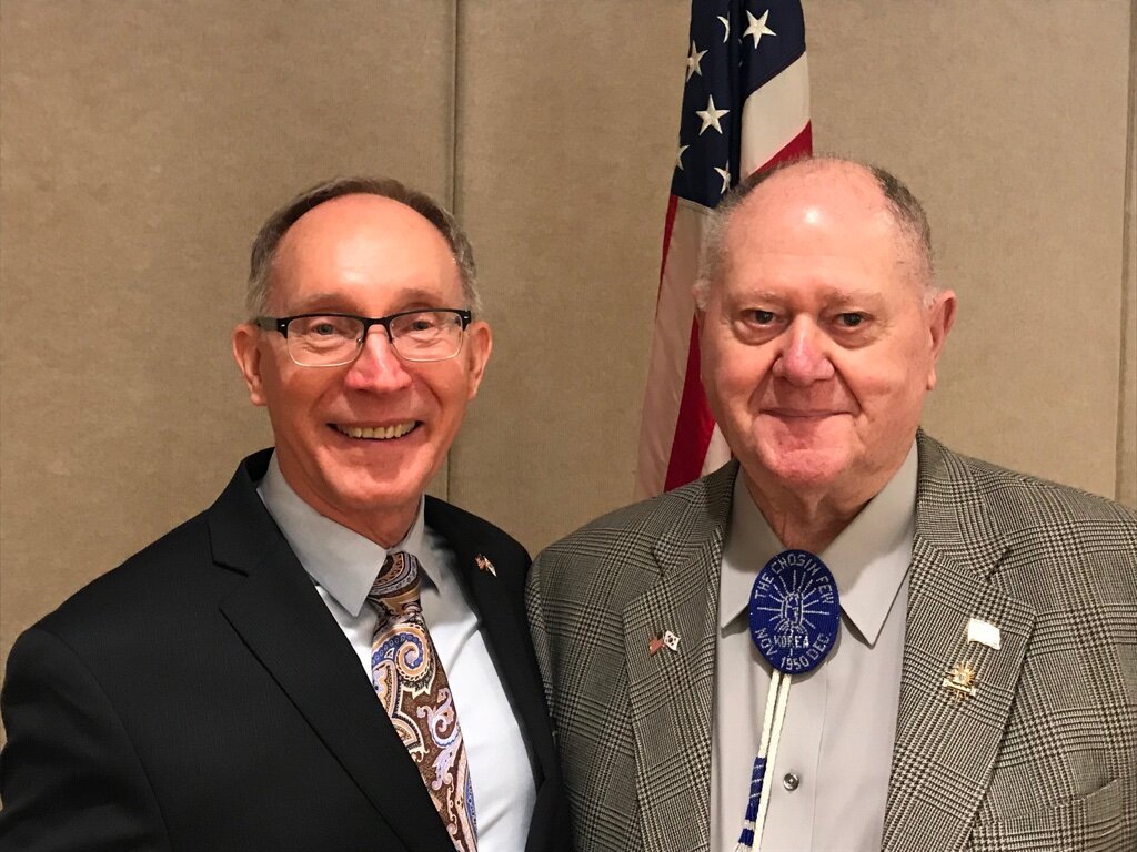  Bill Chisholm, Member of KWVA and Chosin Few, with Greg Caldwell, honorary consul 