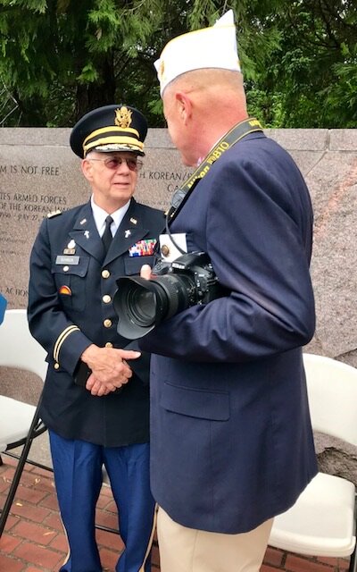  Chaplain Terry Schrick, a Military First Responder Pastor, at the Korean War Memorial. 