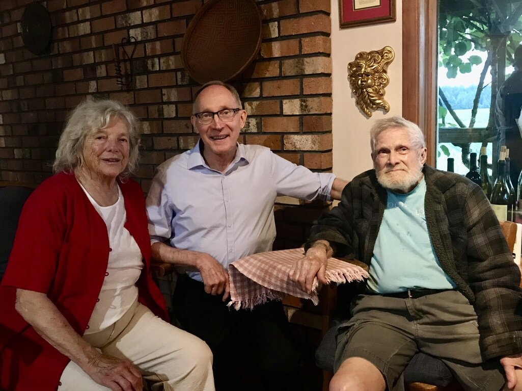  Dick Alvord, a member of the KWVA Oregon Trail Chapter, with his wife Patricia and Greg Caldwell, honorary consul. 