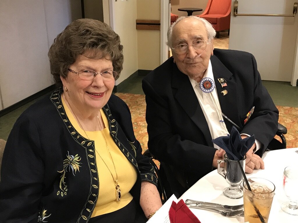  Lew Rumpakis at a Christmas dinner of the Chosin Few, with his wife Audrey. 