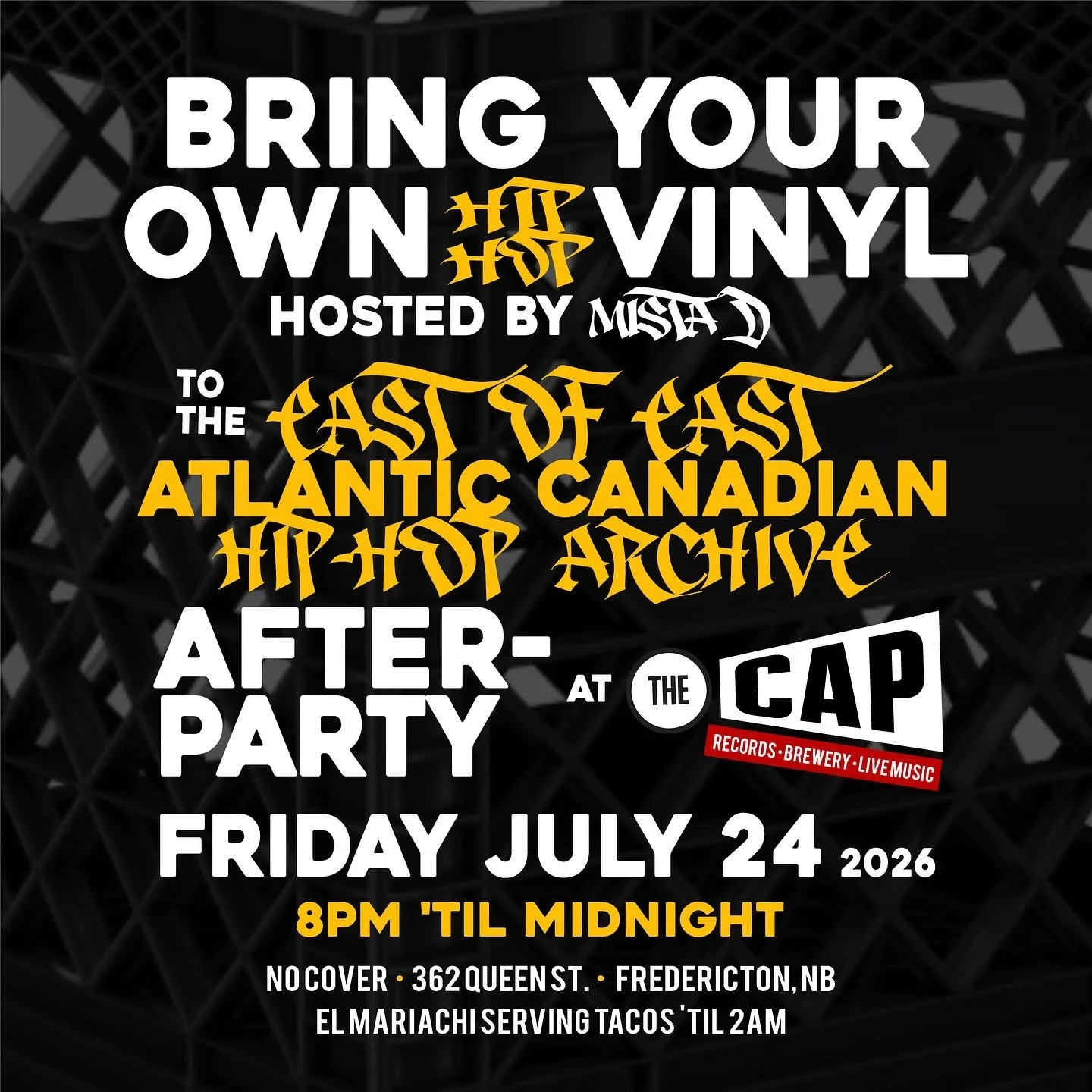 Bring Your Own Hip-Hop Vinyl AFTER PARTY - HOSTED BY MISTA D